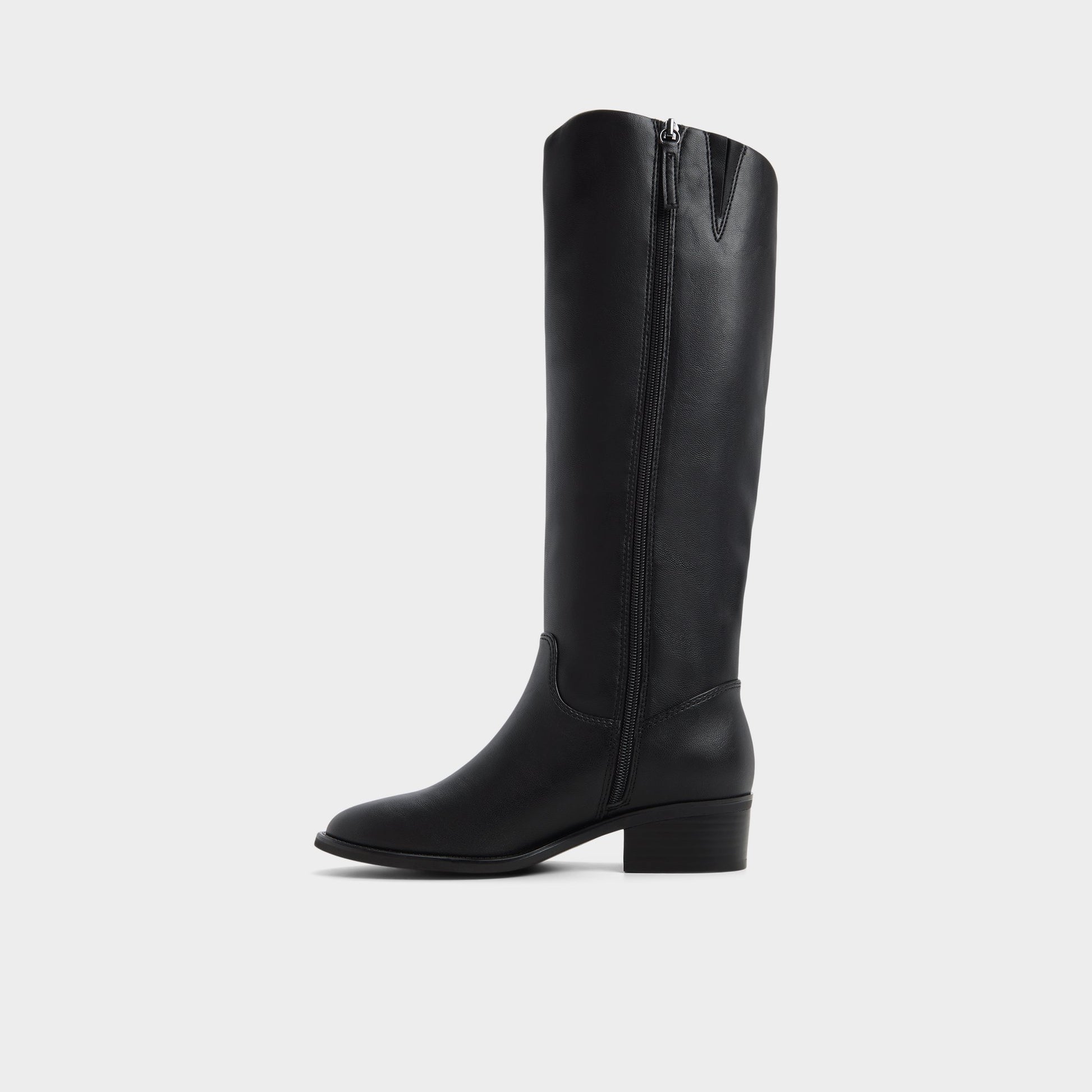 Side view of Black Kaydienh Knee-high boot