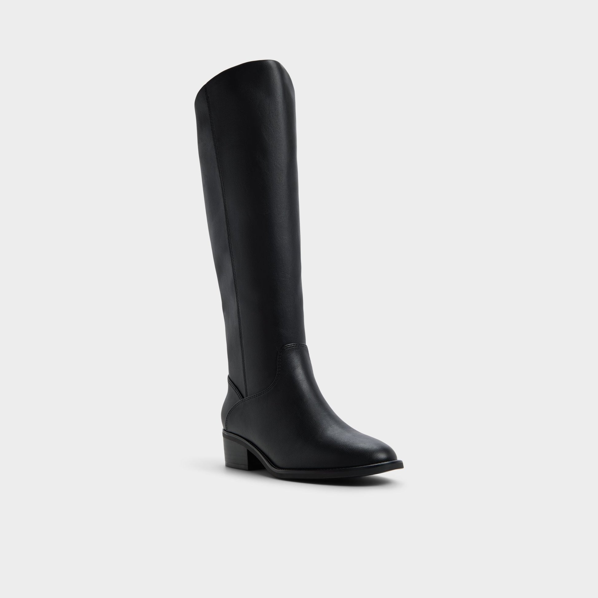 Three-quarter angle of Black Kaydienh Knee-high boot's front side