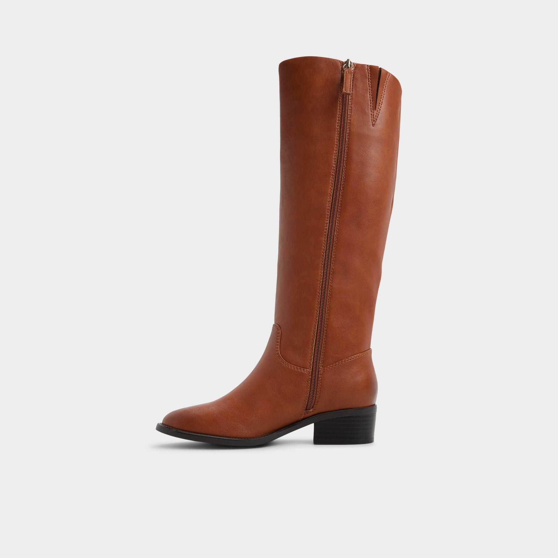 Side view of Medium brown Kaydienh Knee-high boot
