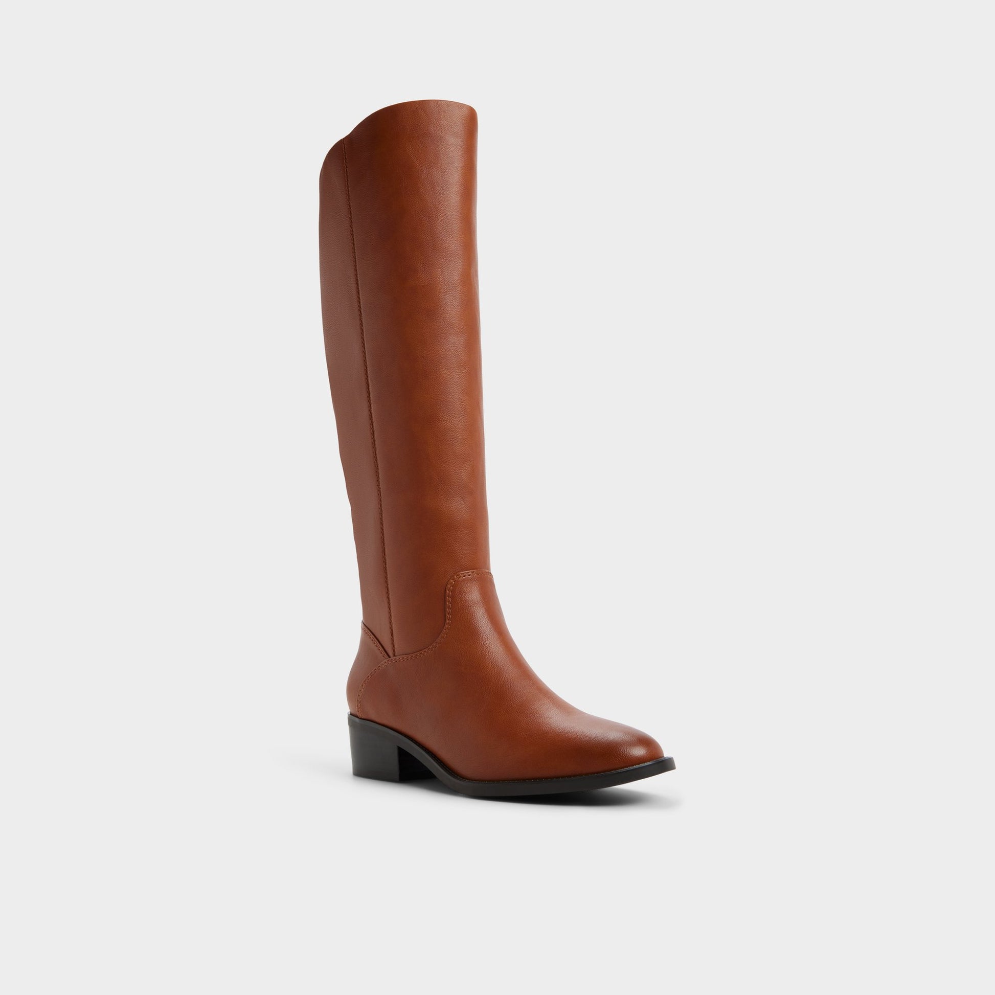 Three-quarter angle of Medium brown Kaydienh Knee-high boot's front side