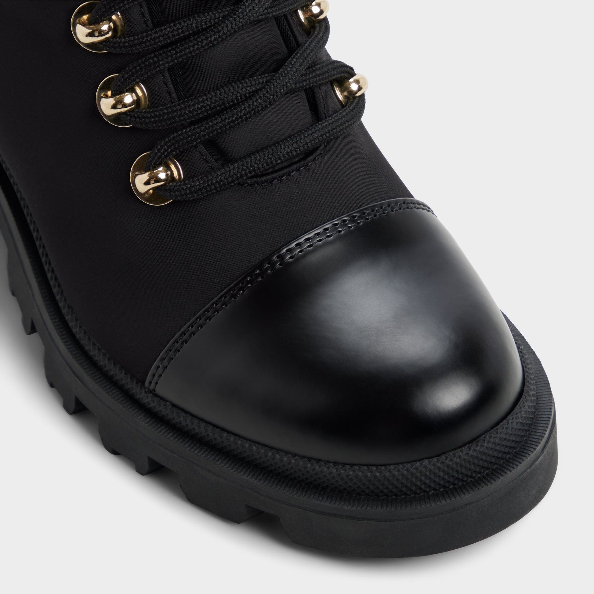Close-up of the Black Mariettia Lace-up boot