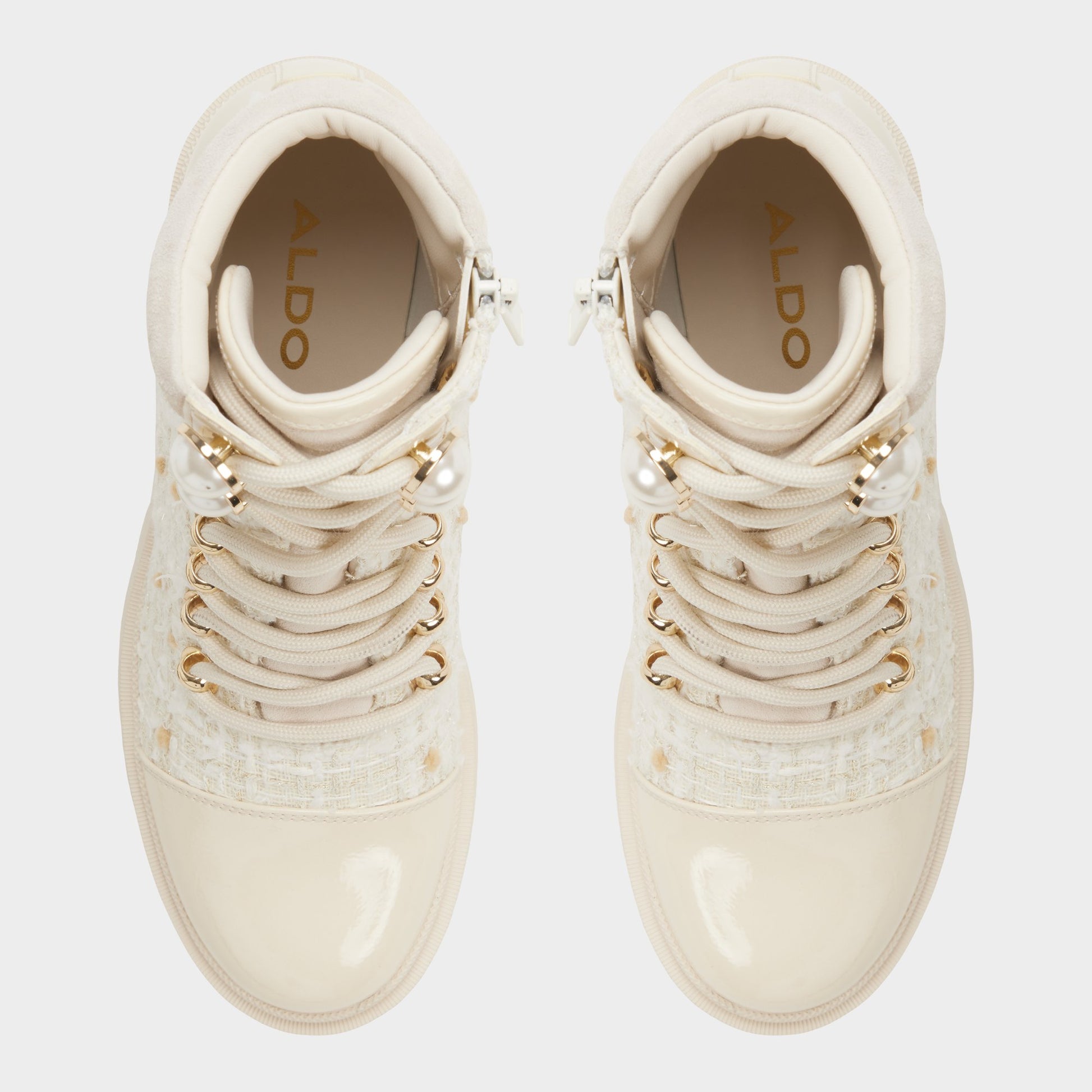 Top-down view of the Other white Mariettia Lace-up boot