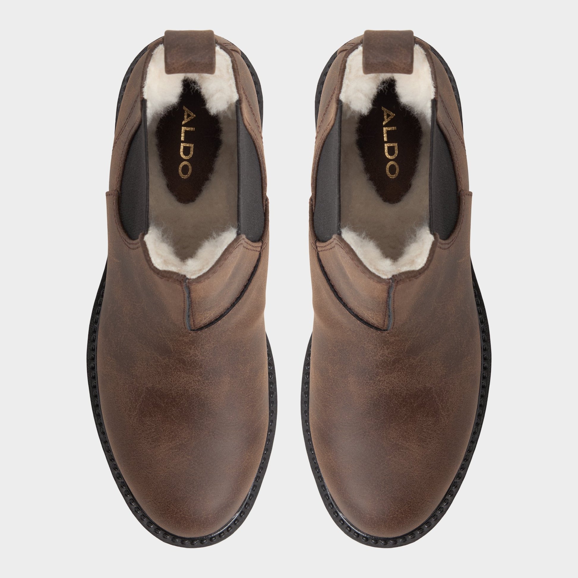 Top-down view of the Dark brown Faverwham Chelsea boot