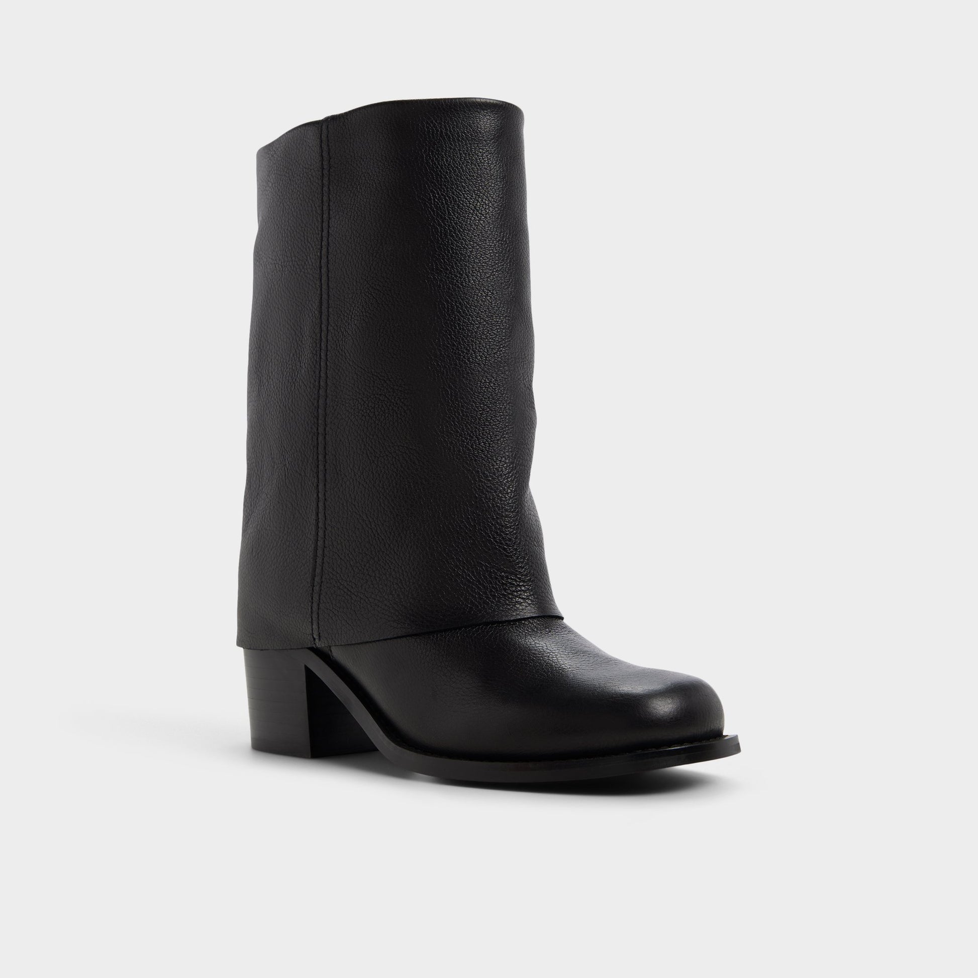Three-quarter angle of Black Nolya Ankle boot's front side