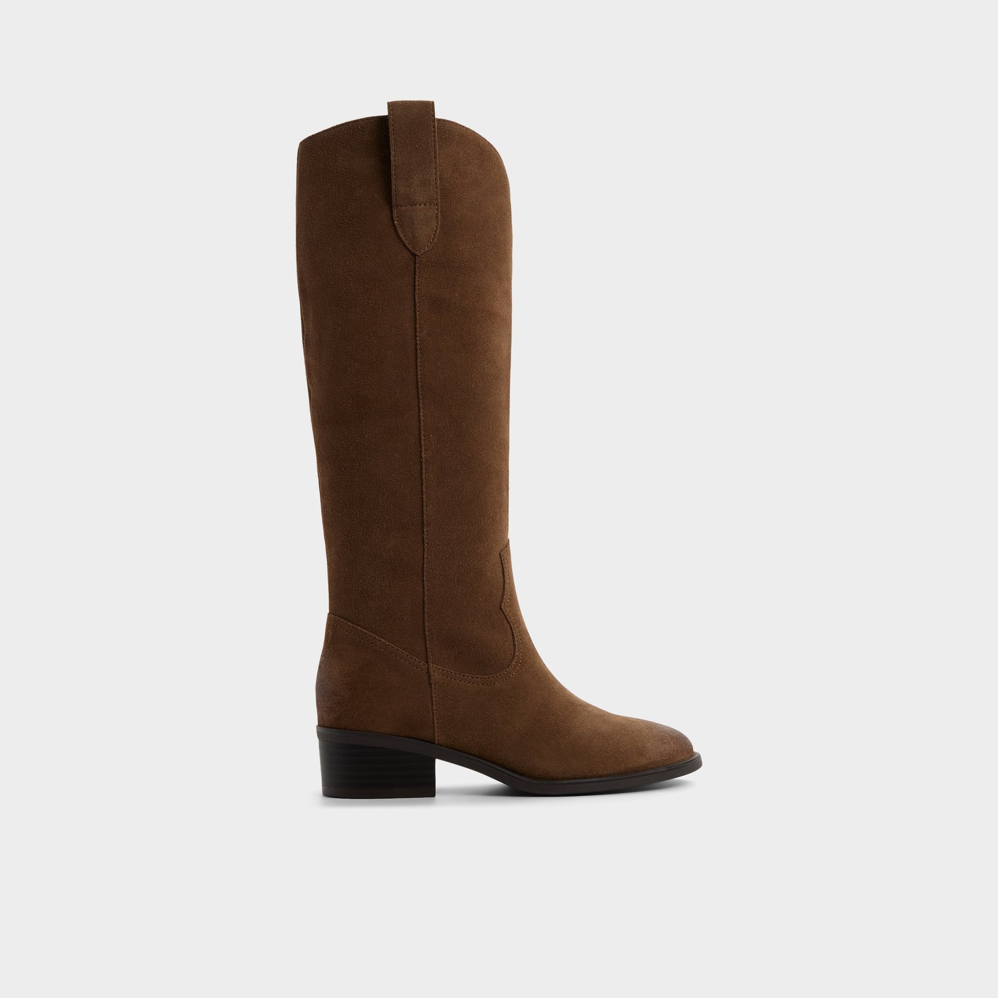 Main View of Dark brown Kaydia Knee-high western boot for Womens