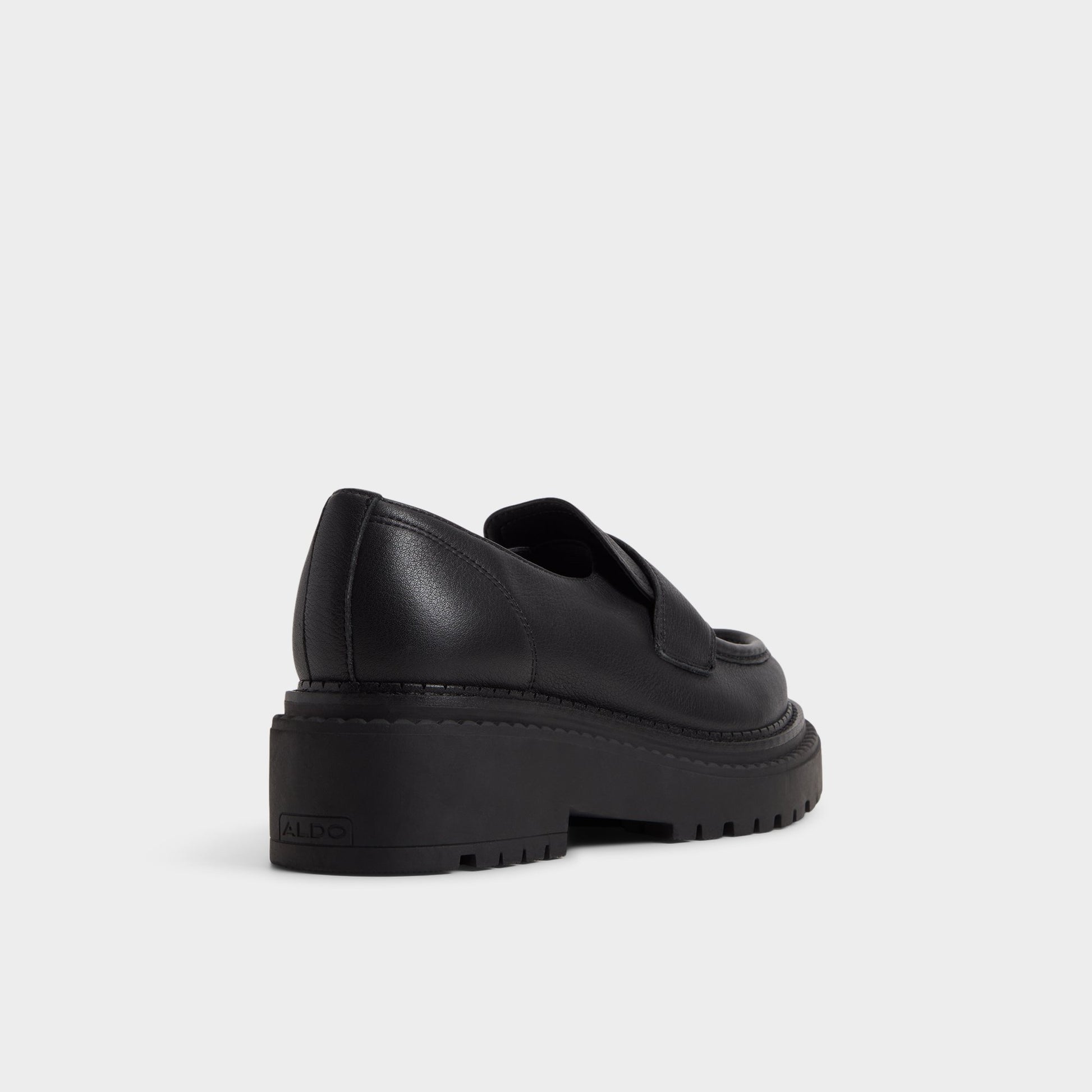 Three-quarter angle of Black Miravella Loafer's back side