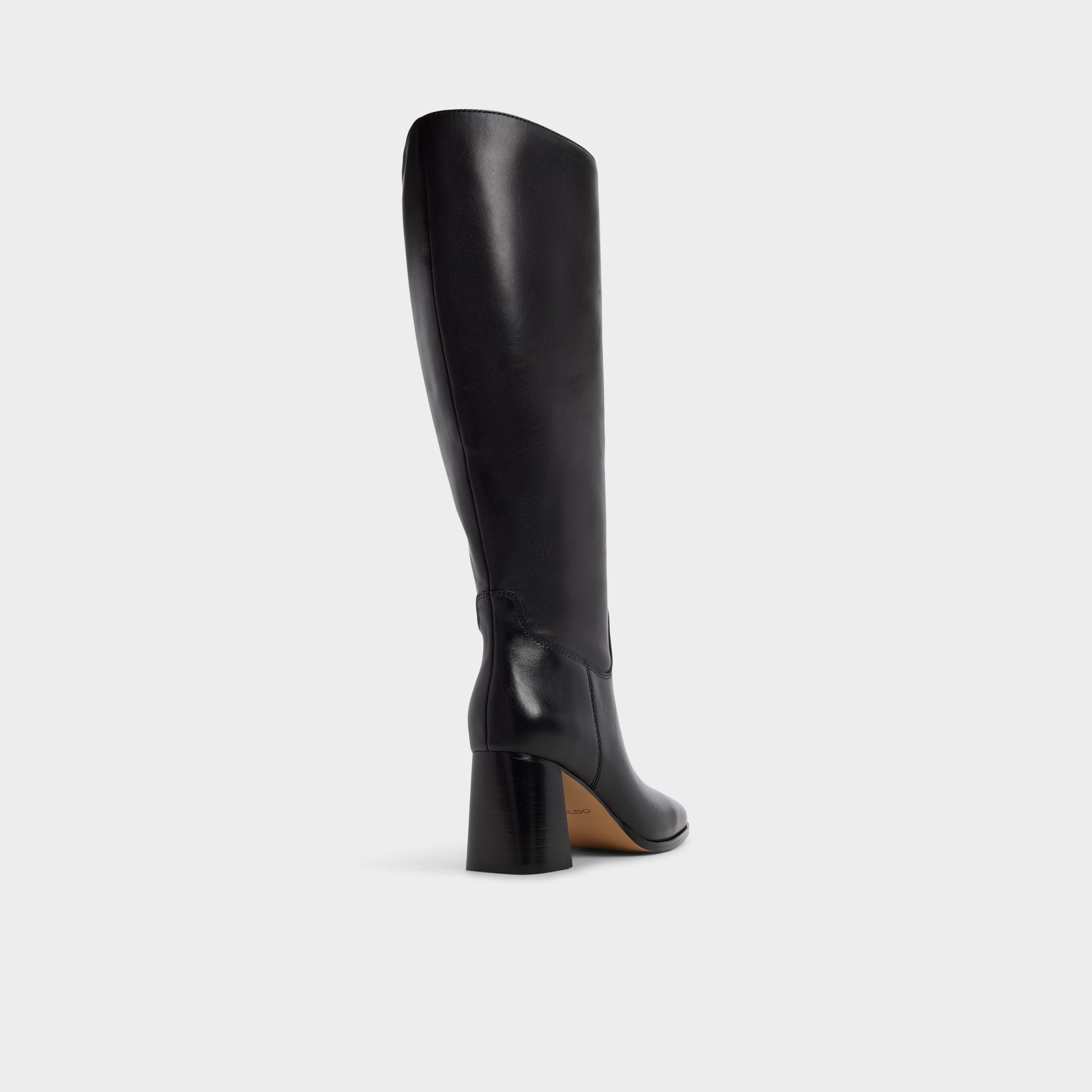 Three-quarter angle of Black Elyze-wc Knee-high boot's back side