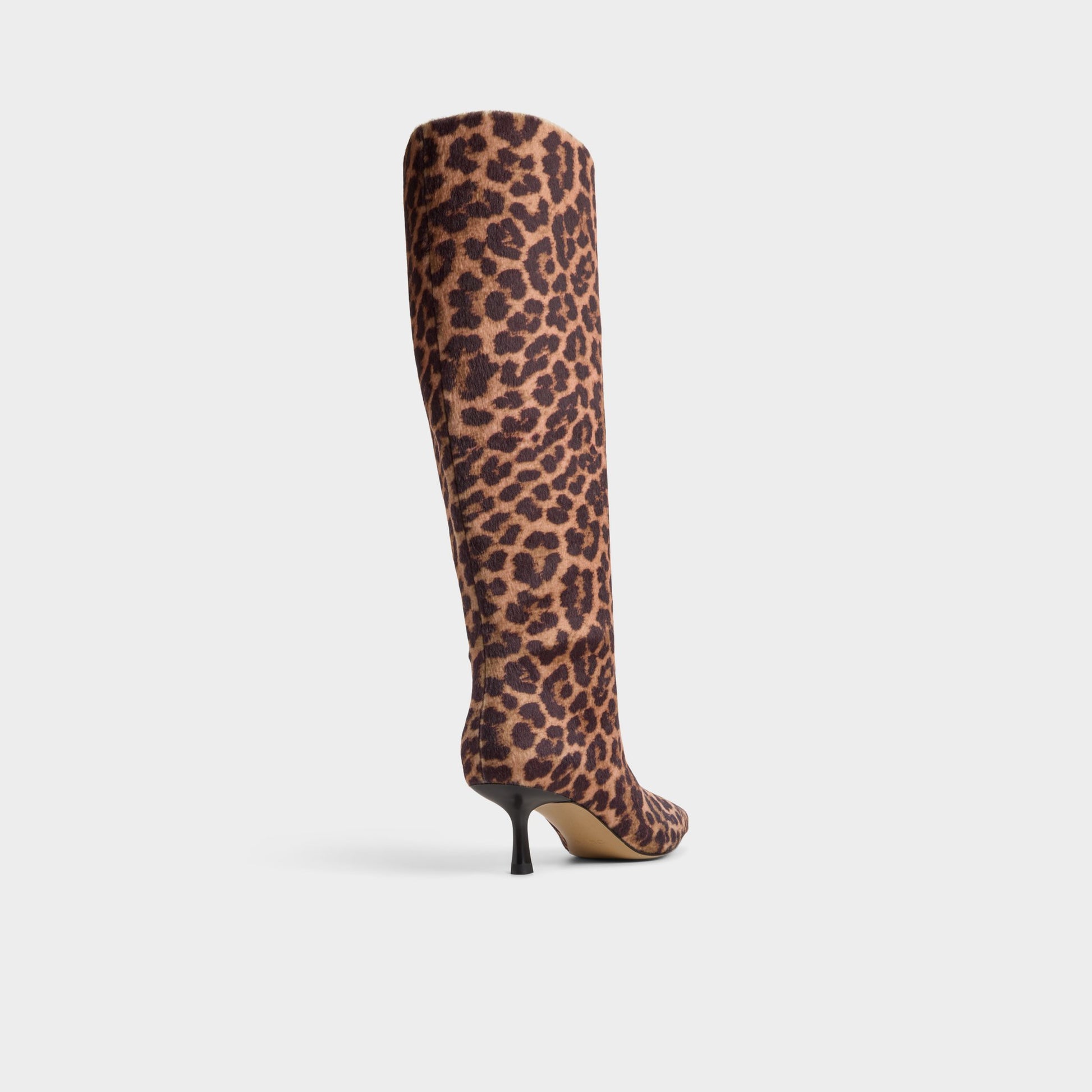 Three-quarter angle of Open brown Selora-wc Knee-high boot's back side