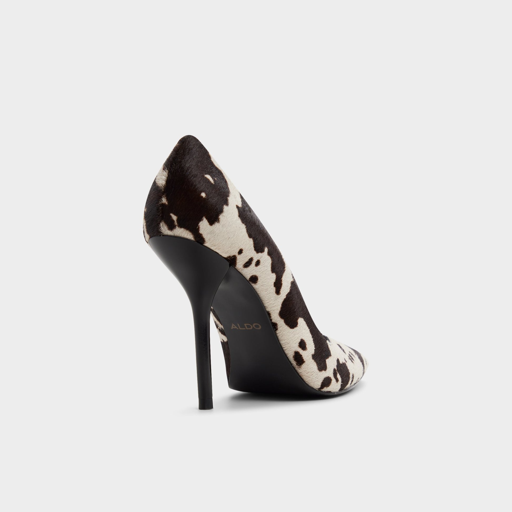 Three-quarter angle of Open brown Emelie Pump's back side