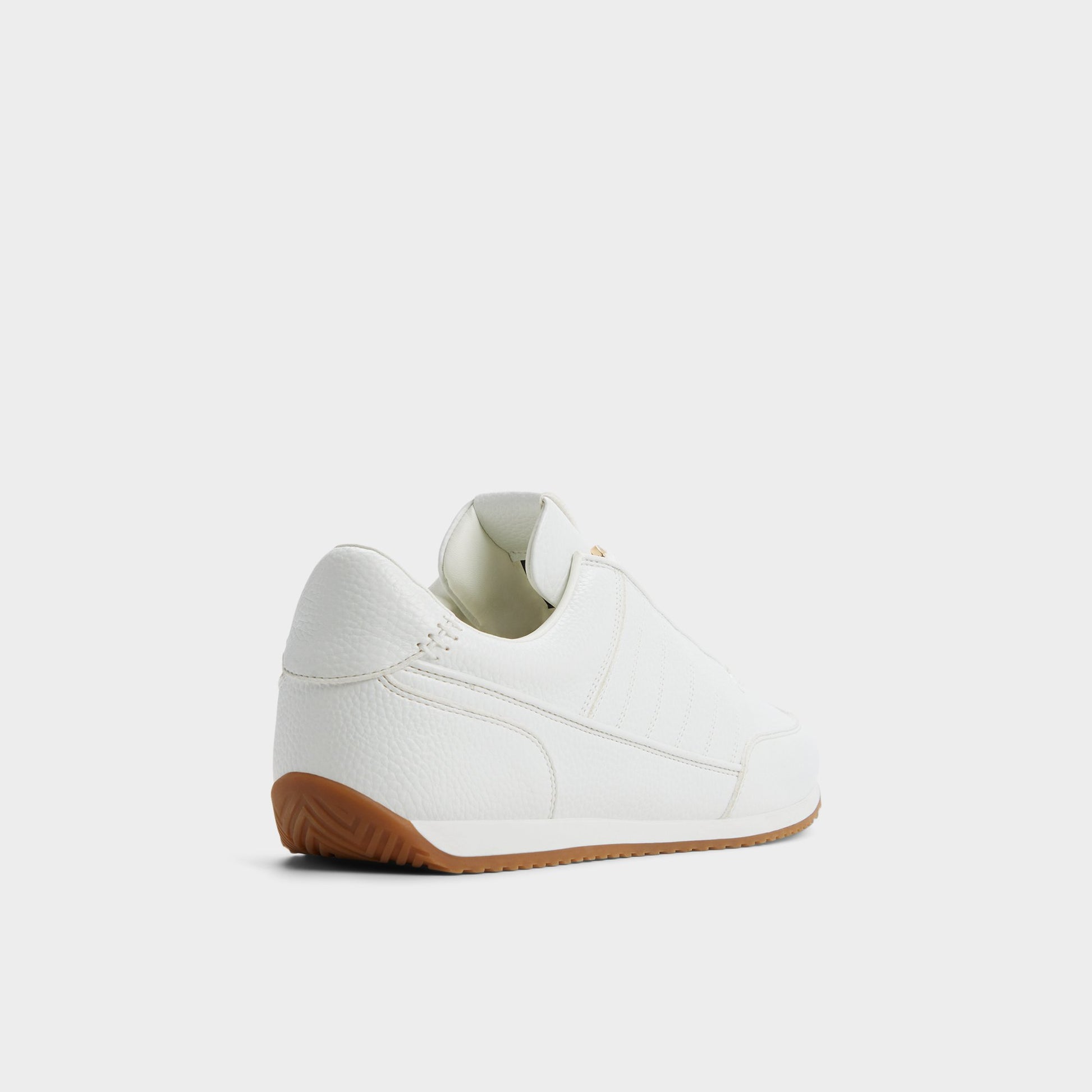 Three-quarter angle of White Rocko Oxford shoe's back side