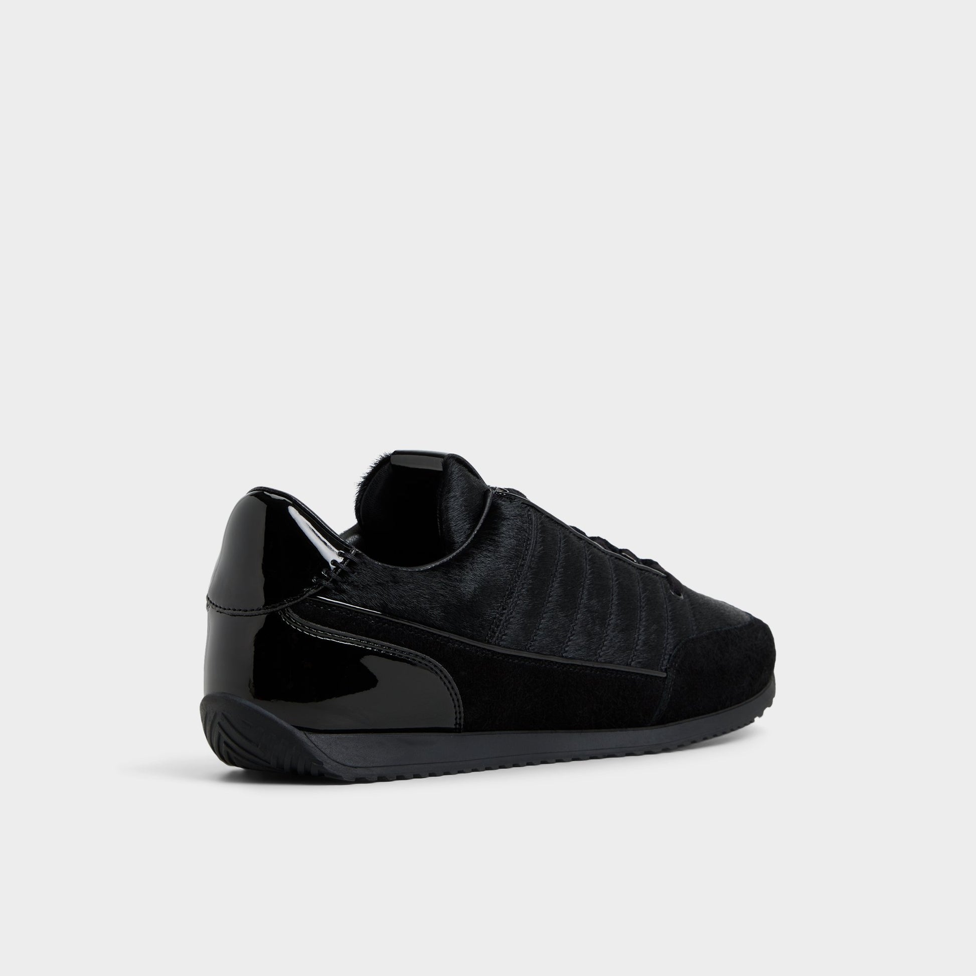 Three-quarter angle of Black Rocko Oxford shoe's back side
