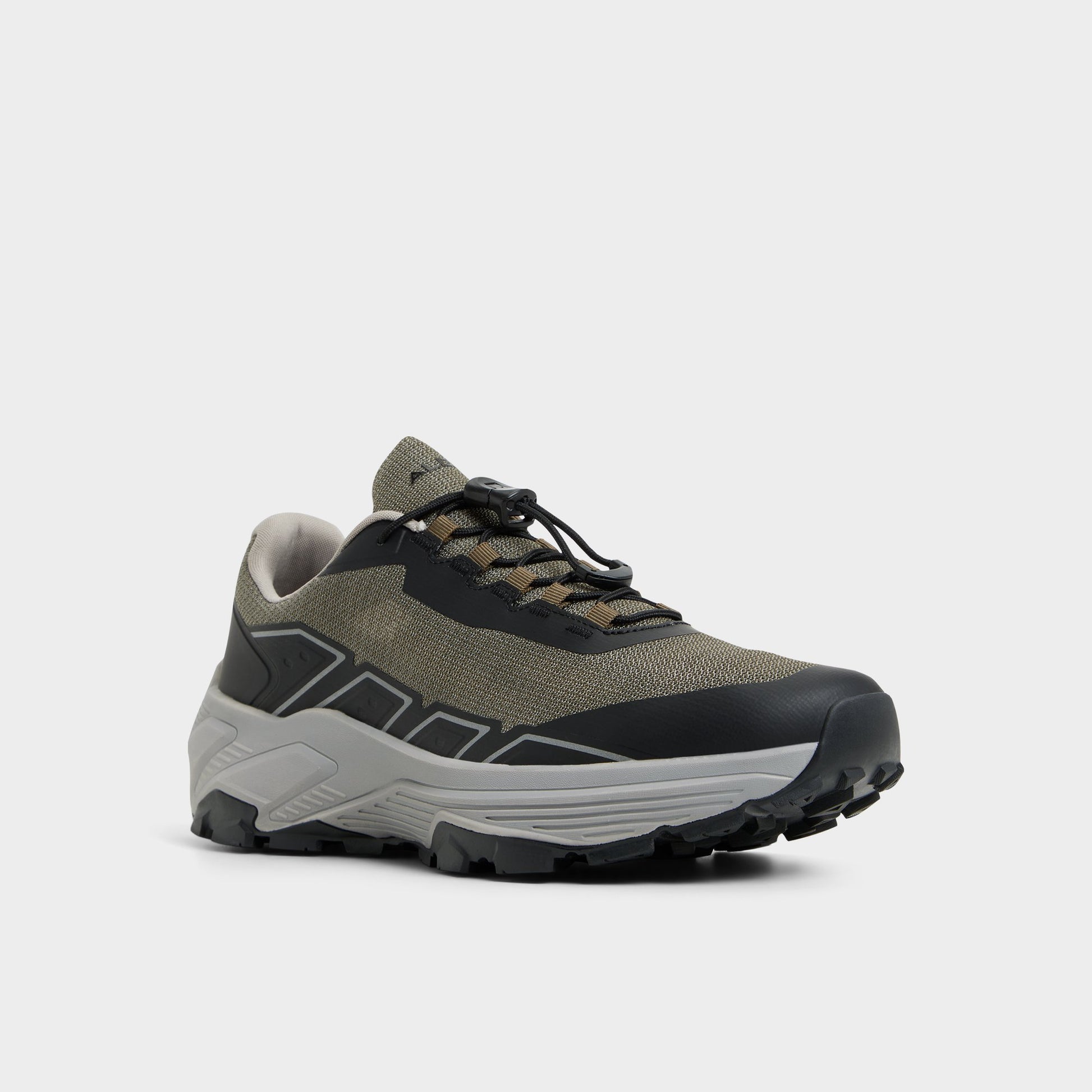 Three-quarter angle of Olive Franki Low top sneaker's front side