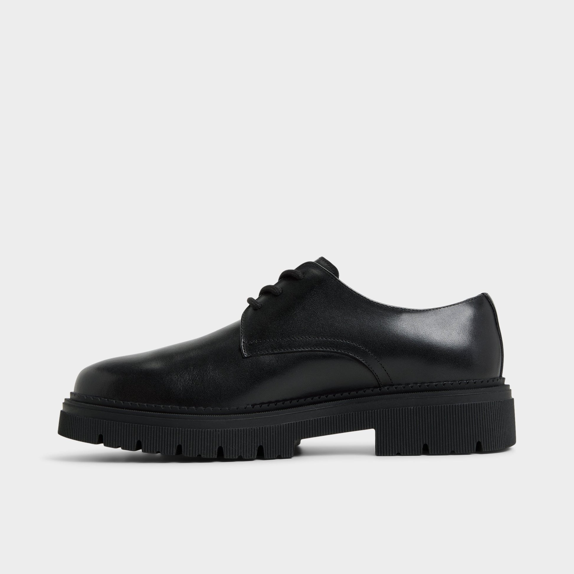 Side view of Black Simian Derby shoe