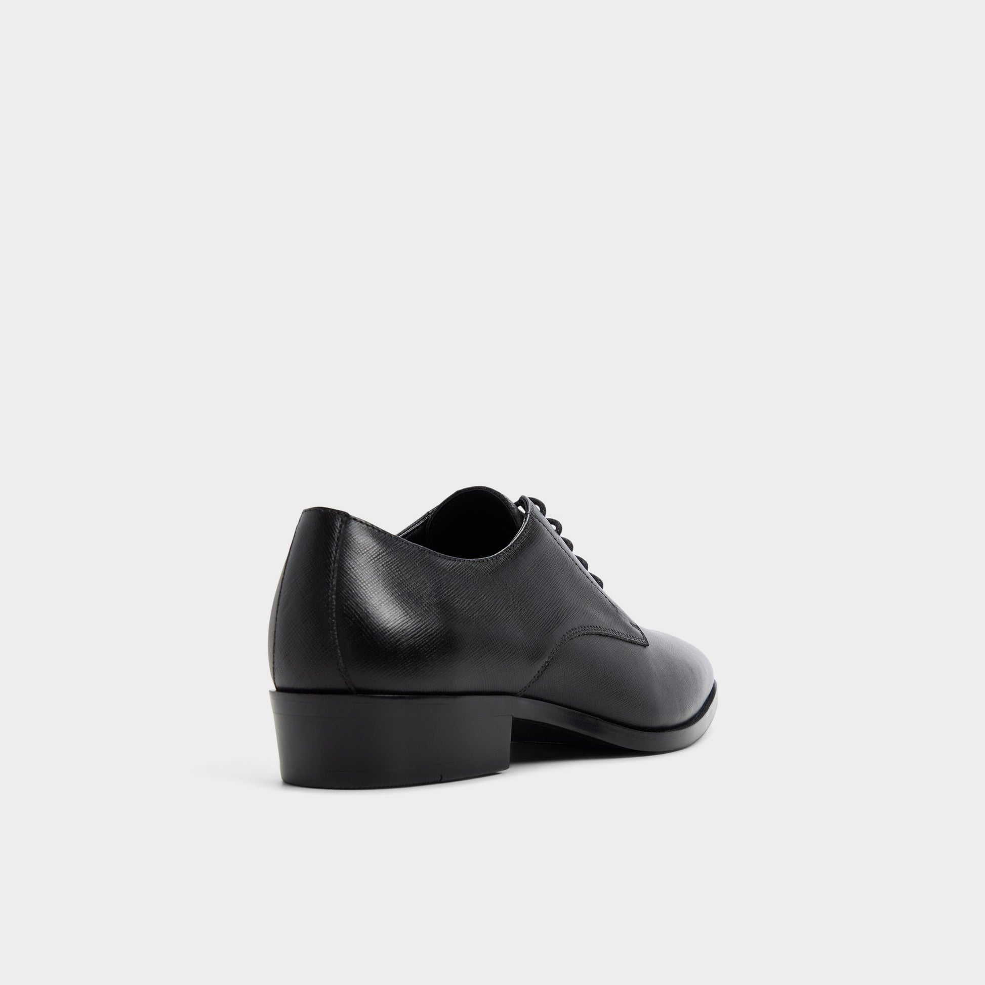 Three-quarter angle of Other black Lewistown Oxford shoe's back side