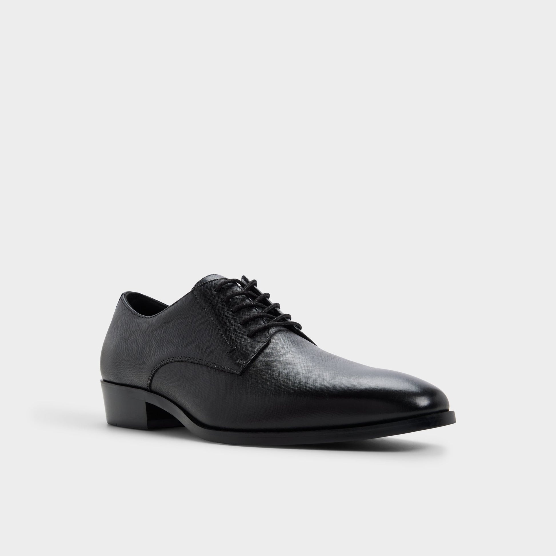 Three-quarter angle of Other black Lewistown Oxford shoe's front side
