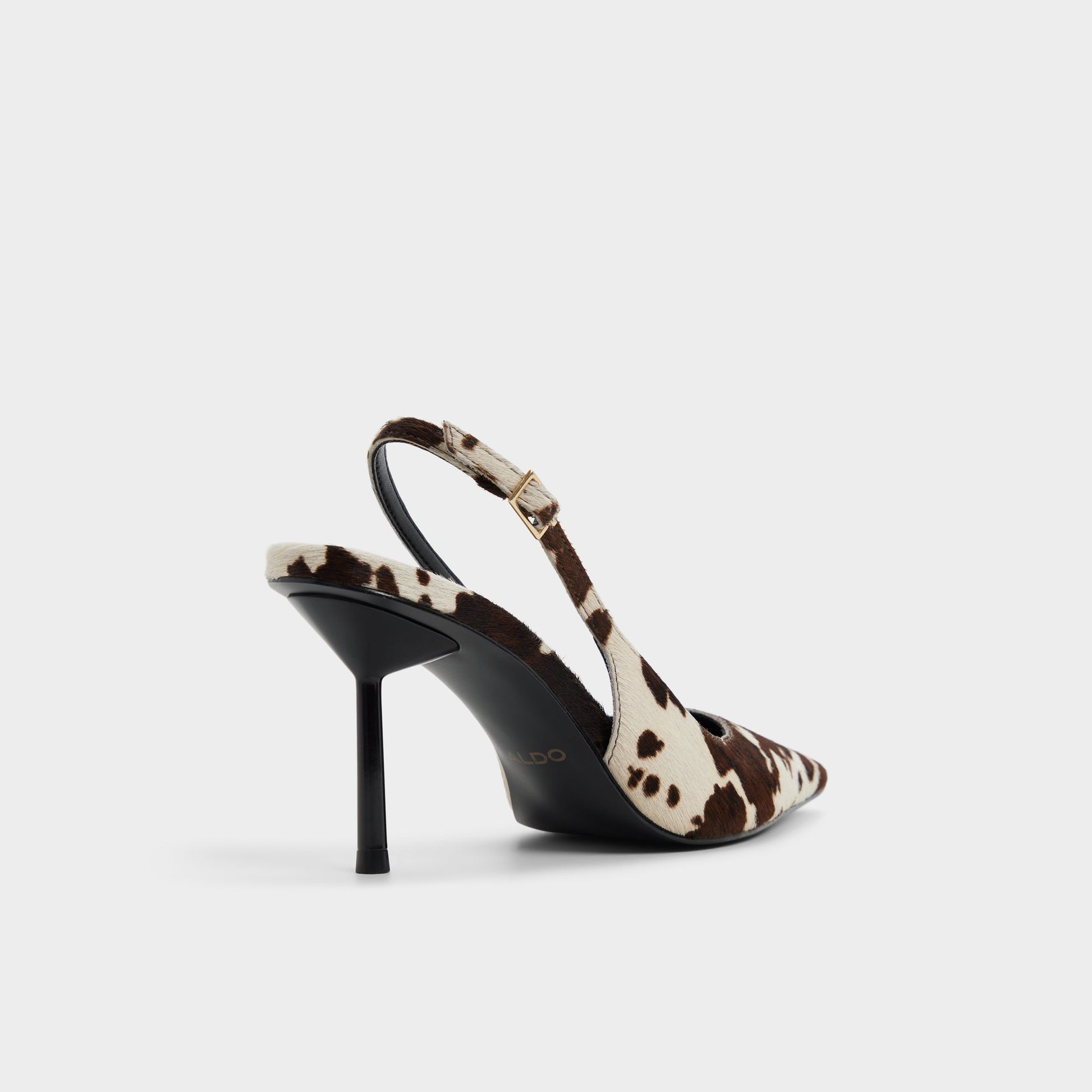 Three-quarter angle of Open Brown Seralina Slingback heel's back side