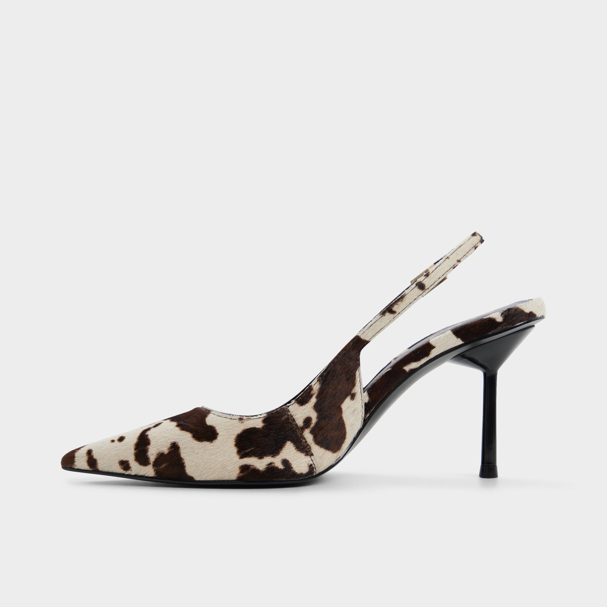 Side view of Open Brown Seralina Slingback heel