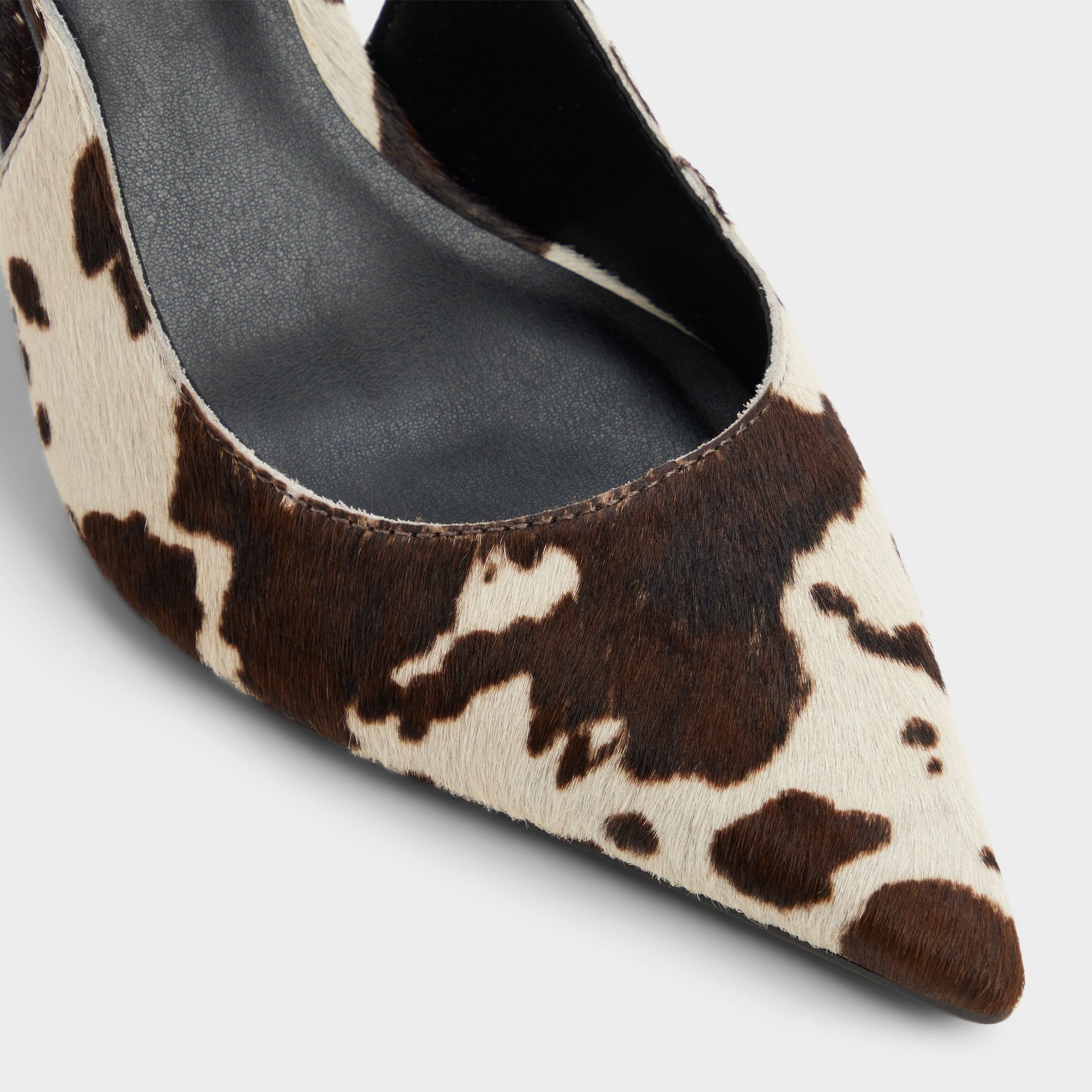 Close-up of the Open Brown Seralina Slingback heel