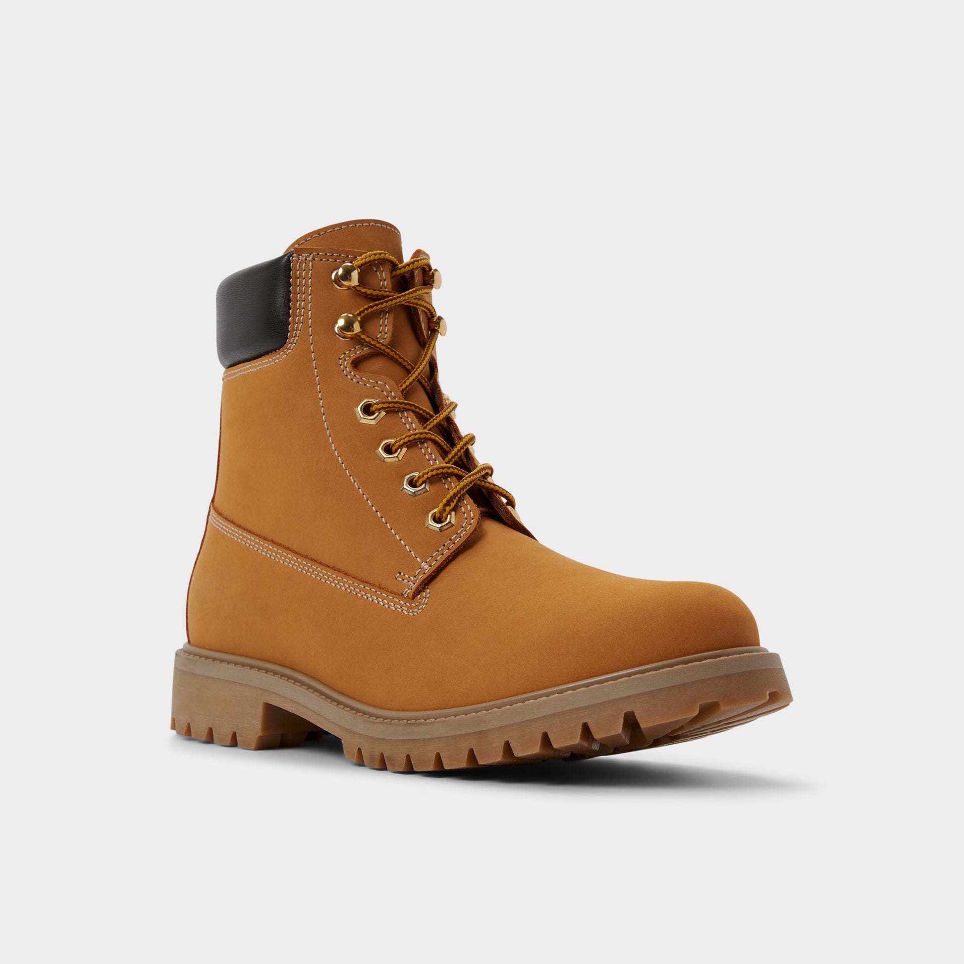 Three-quarter angle of Wheat Tavares Lace-up boot's front side