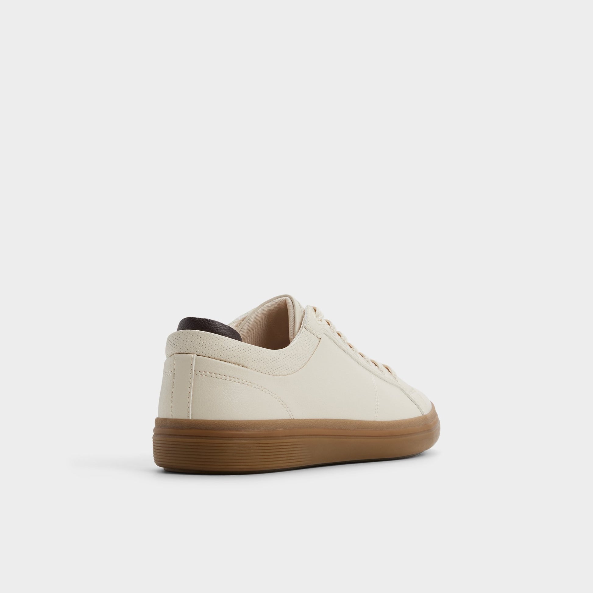 Three-quarter angle of Light beige Finespec Low top sneaker's back side