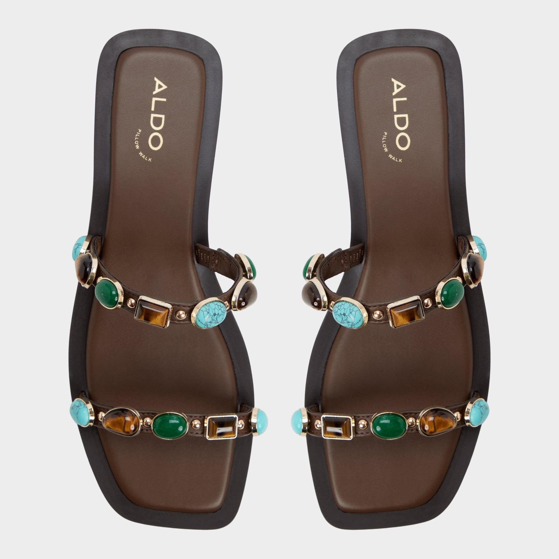 Vue de dessus de la Marron Foncé Sapphira Claquette