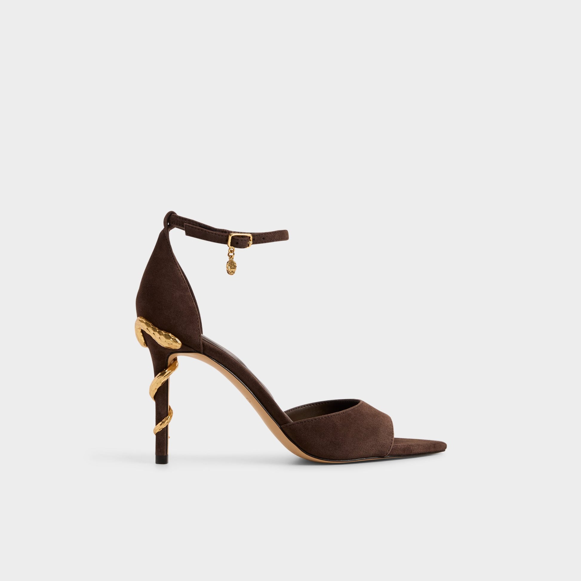 Main View of Dark brown Medeza Strappy heeled sandal for Womens