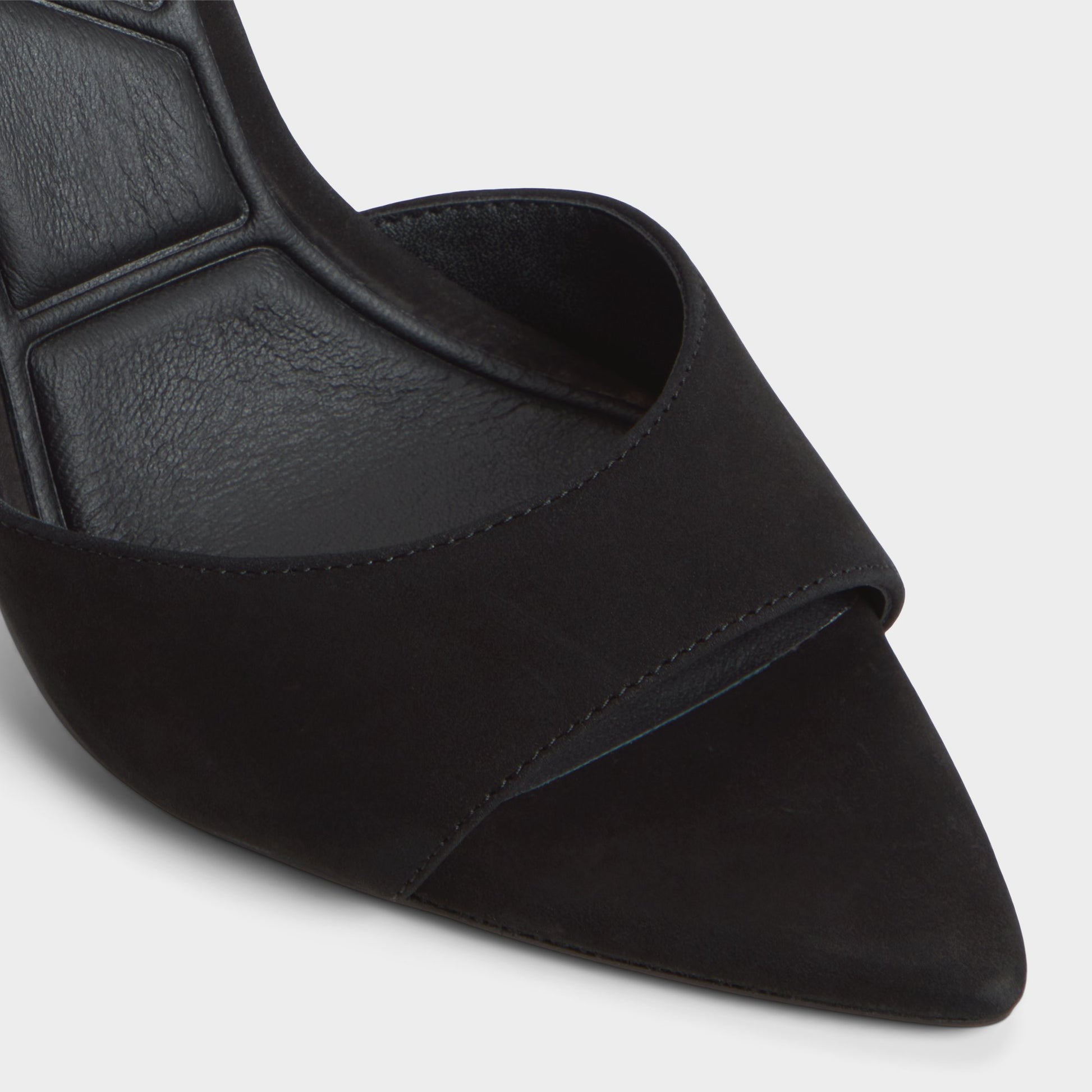 Close-up of the Black Medeza Strappy heeled sandal