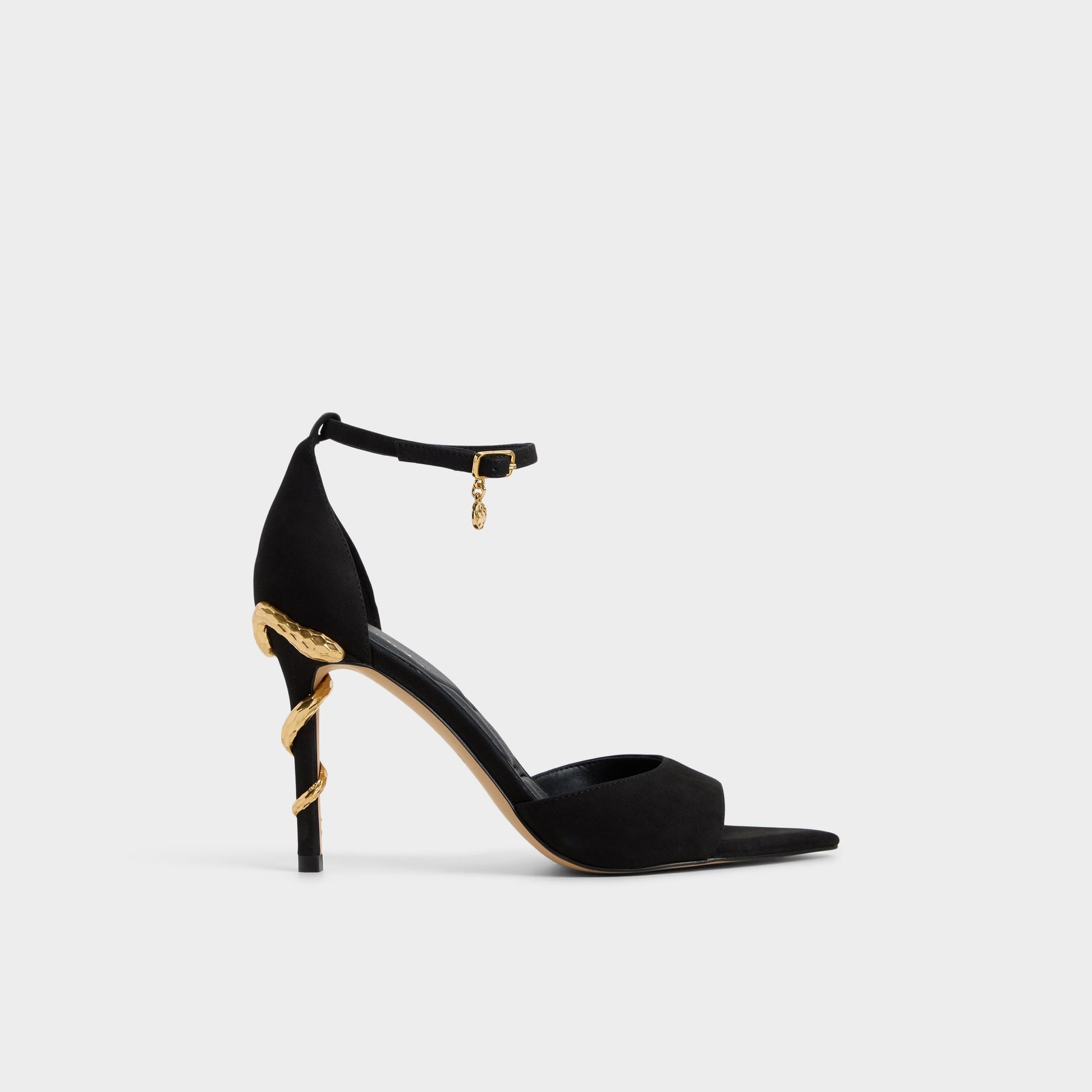 Main View of Black Medeza Strappy heeled sandal for Womens