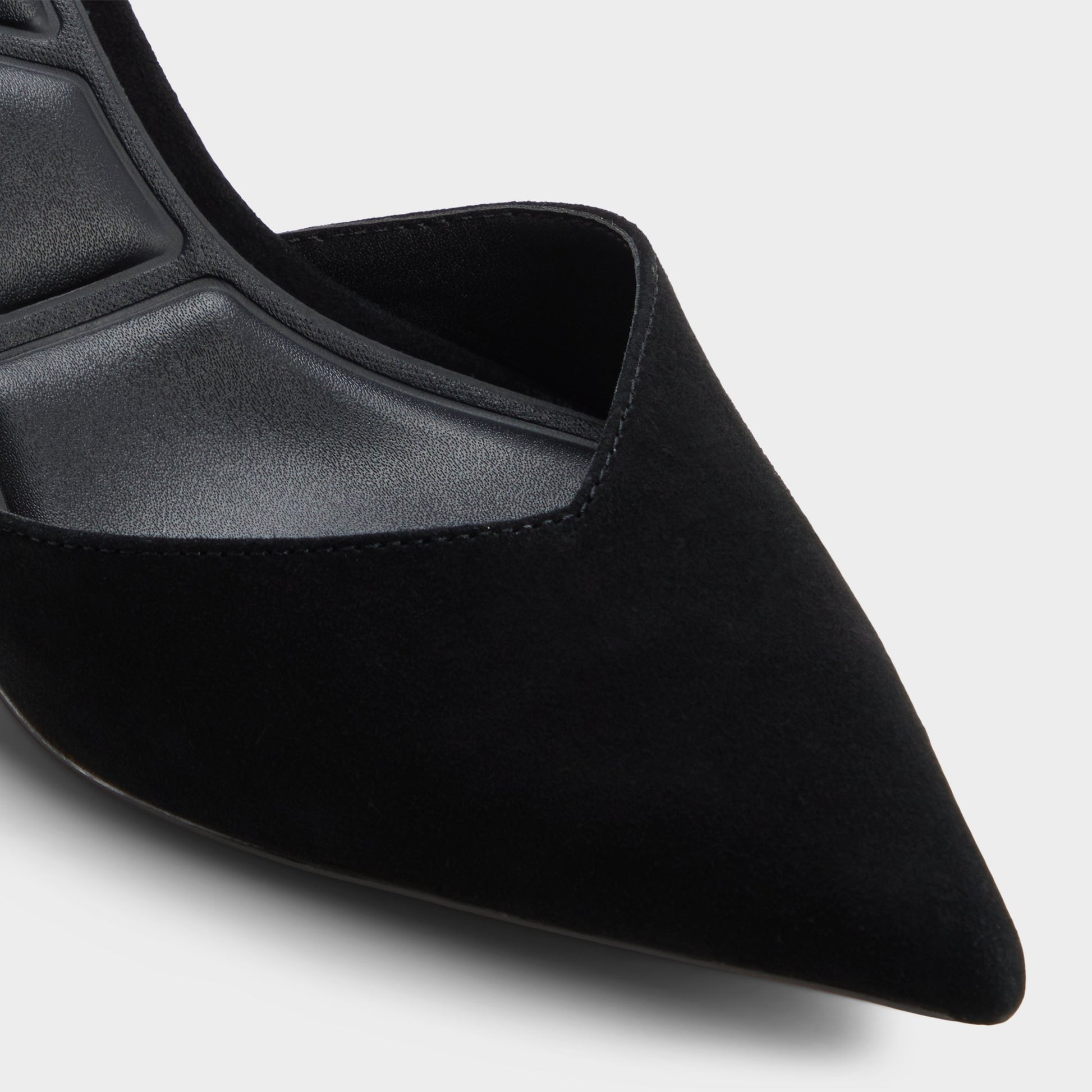 Close-up of the Black Re-jessica Sling back high heel