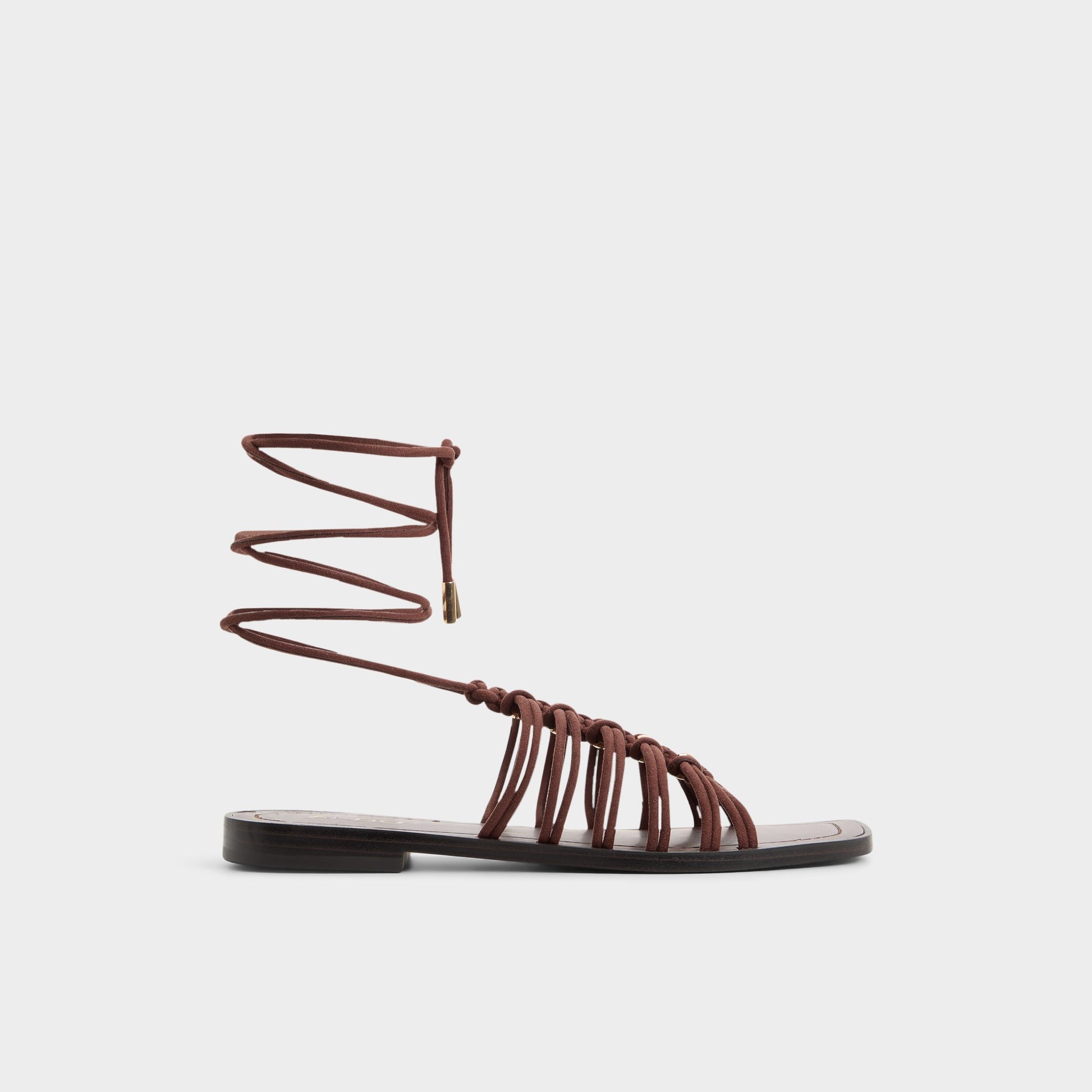 Main View of Dark brown Unoma Strappy flat sandal for Womens