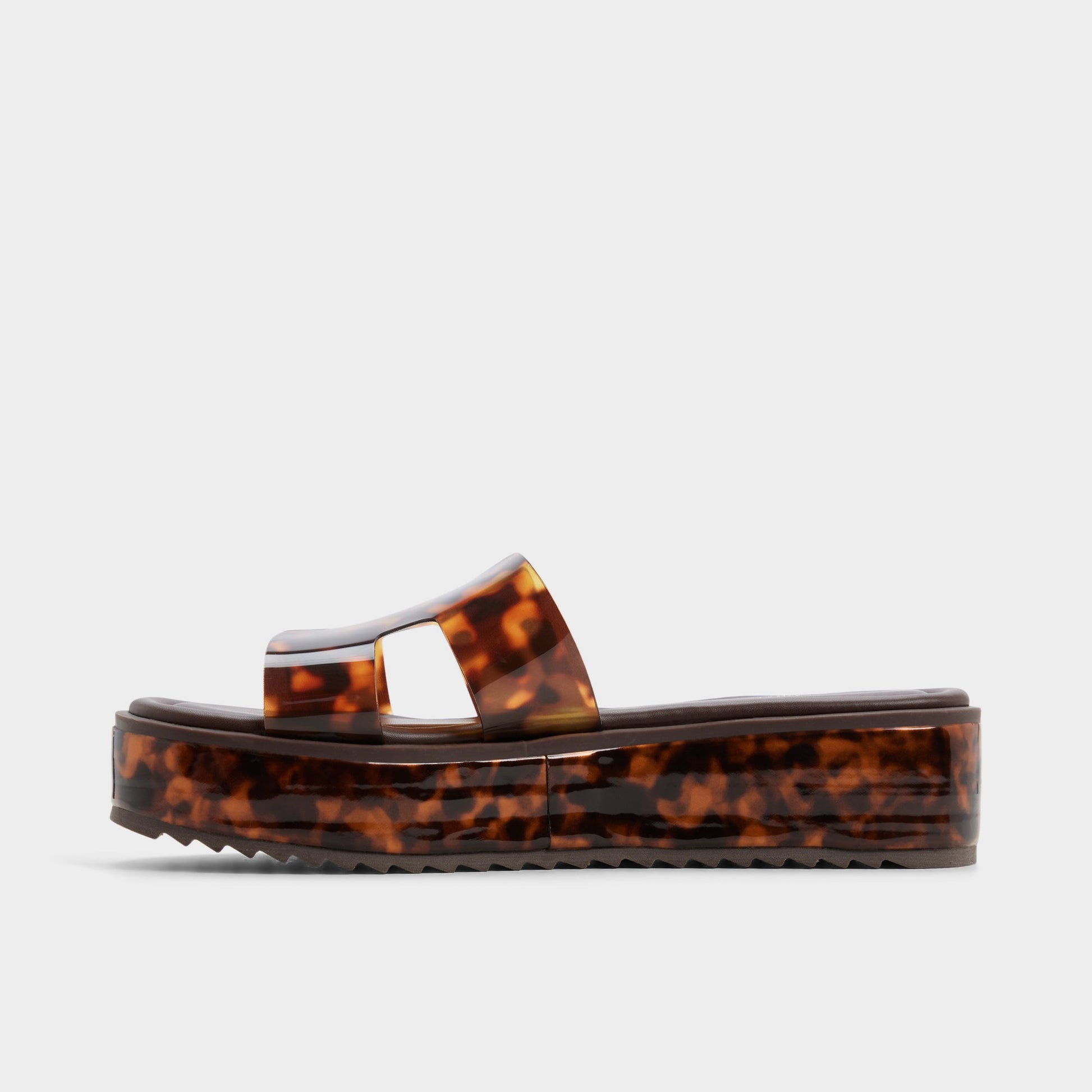 Side view of Open brown Anayelie Slide sandal