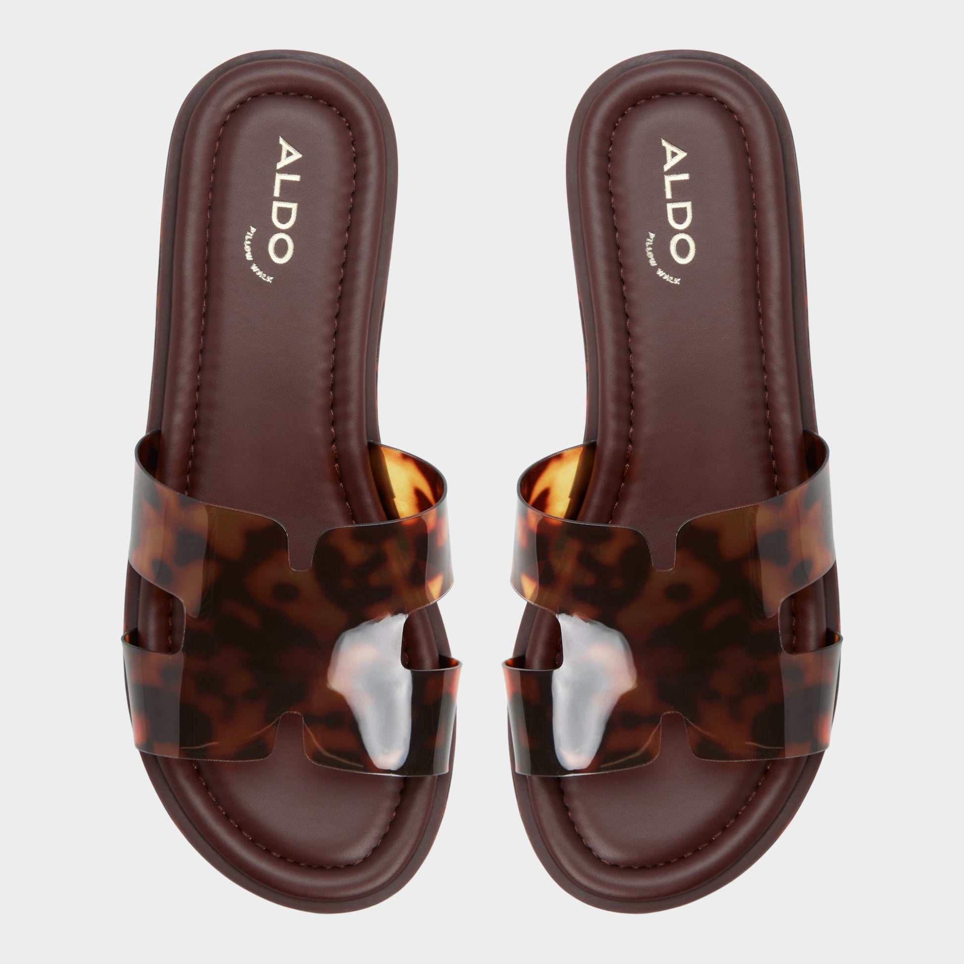 Top-down view of the Open brown Anayelie Slide sandal