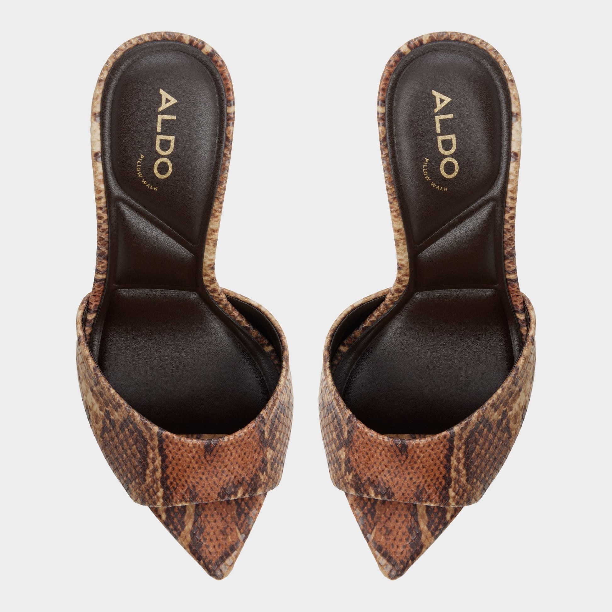 Top-down view of the Brown multi Anniebrilden Heeled mule