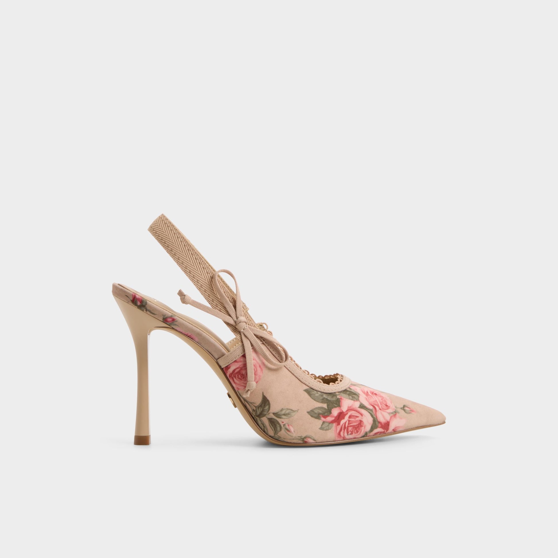 Main View of Beige combo Hennie Sling back high heel for Womens