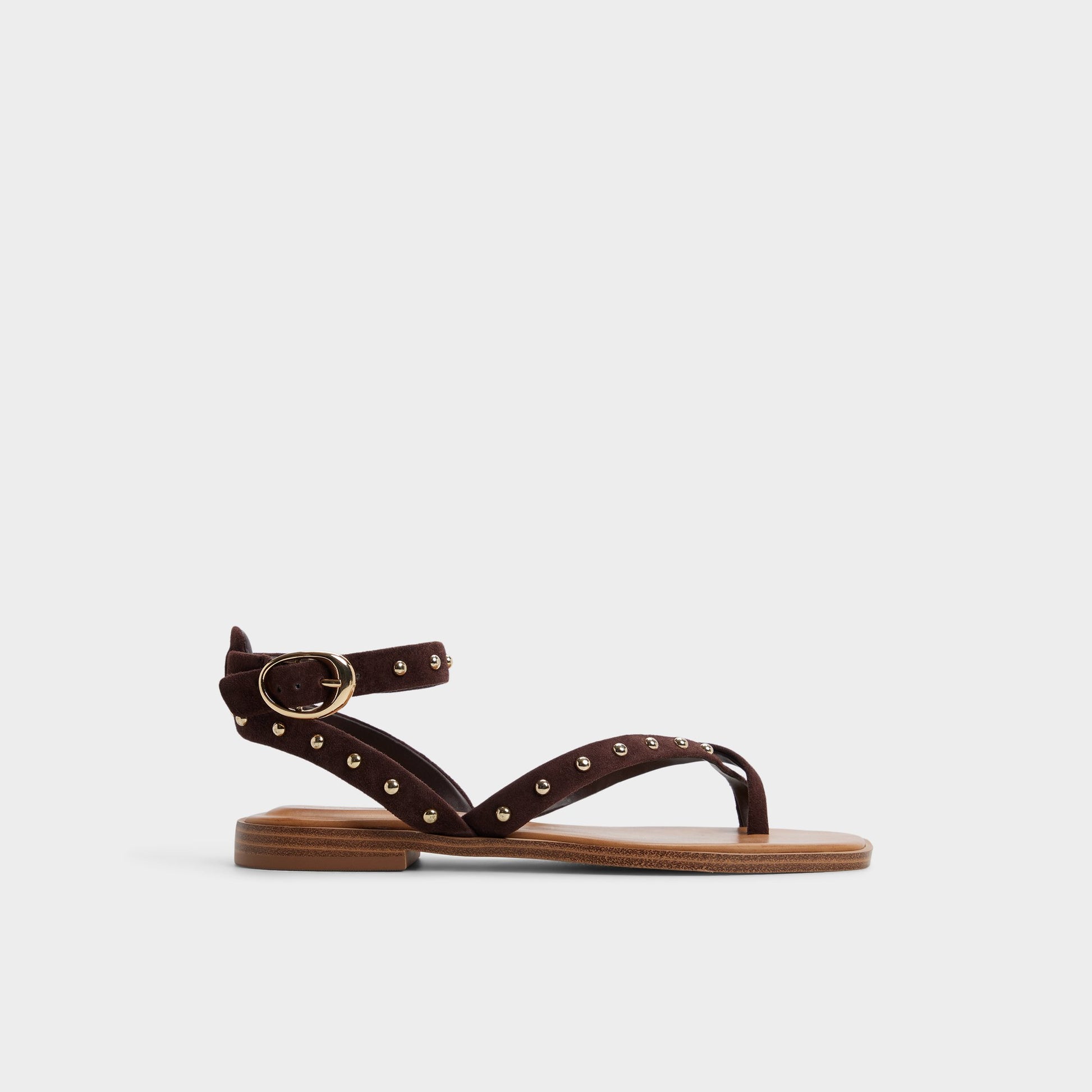 Main View of Dark brown Daressi Flat sandal for Womens
