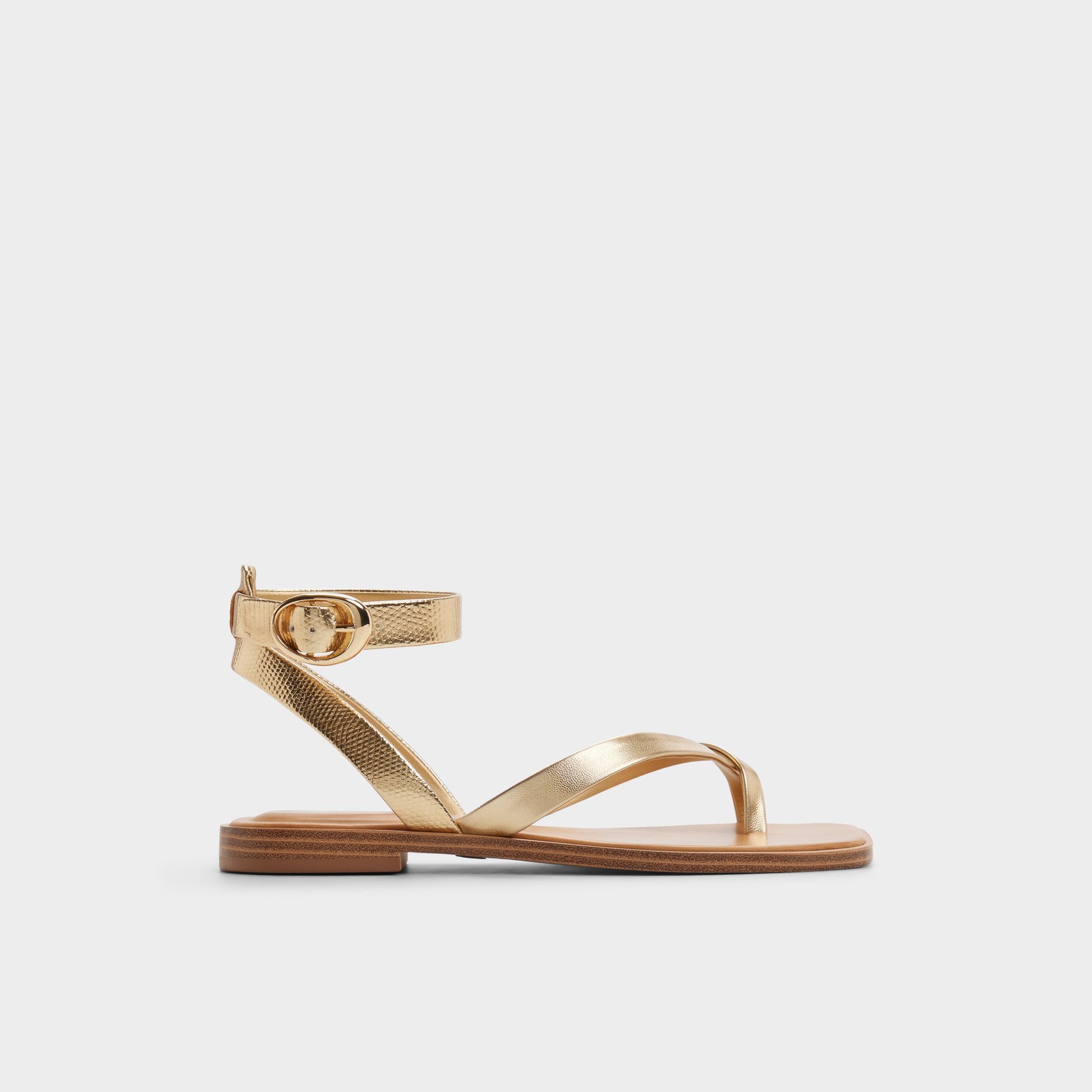 Main View of Gold Daressi Flat sandal for Womens