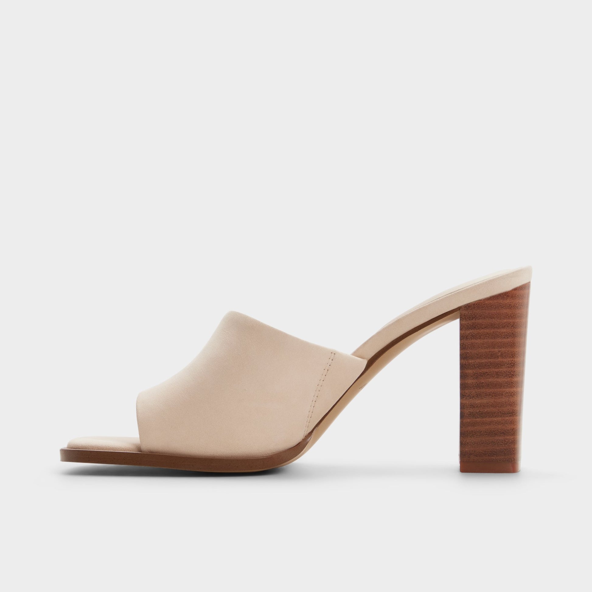 Side view of Other beige Re-sophia Heeled mule