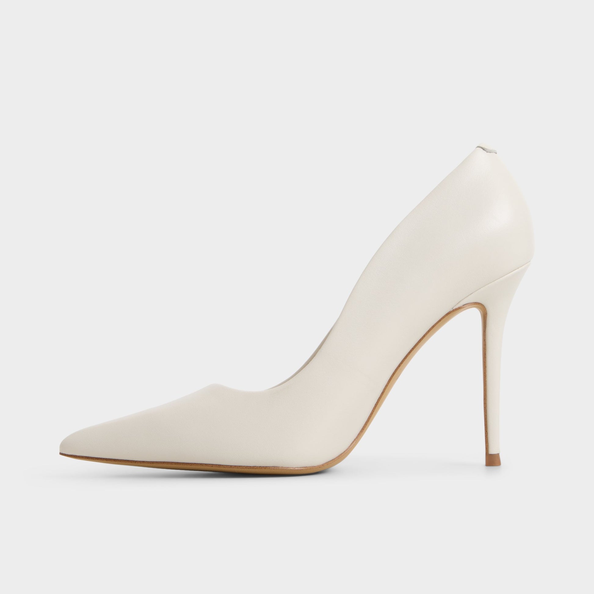 Side view of White/bone Stasya Pump