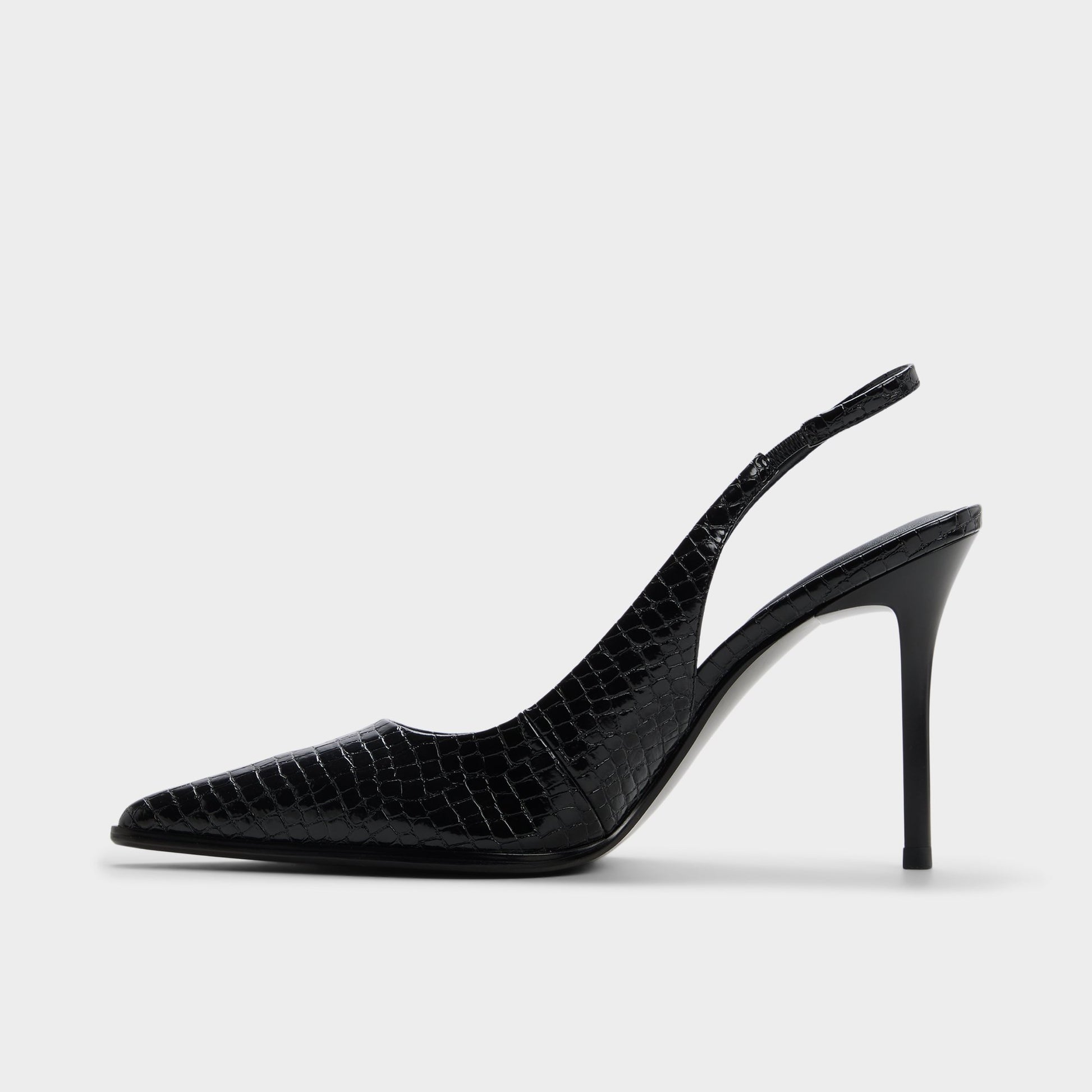 Side view of Other black Re-samantha Sling back high heel