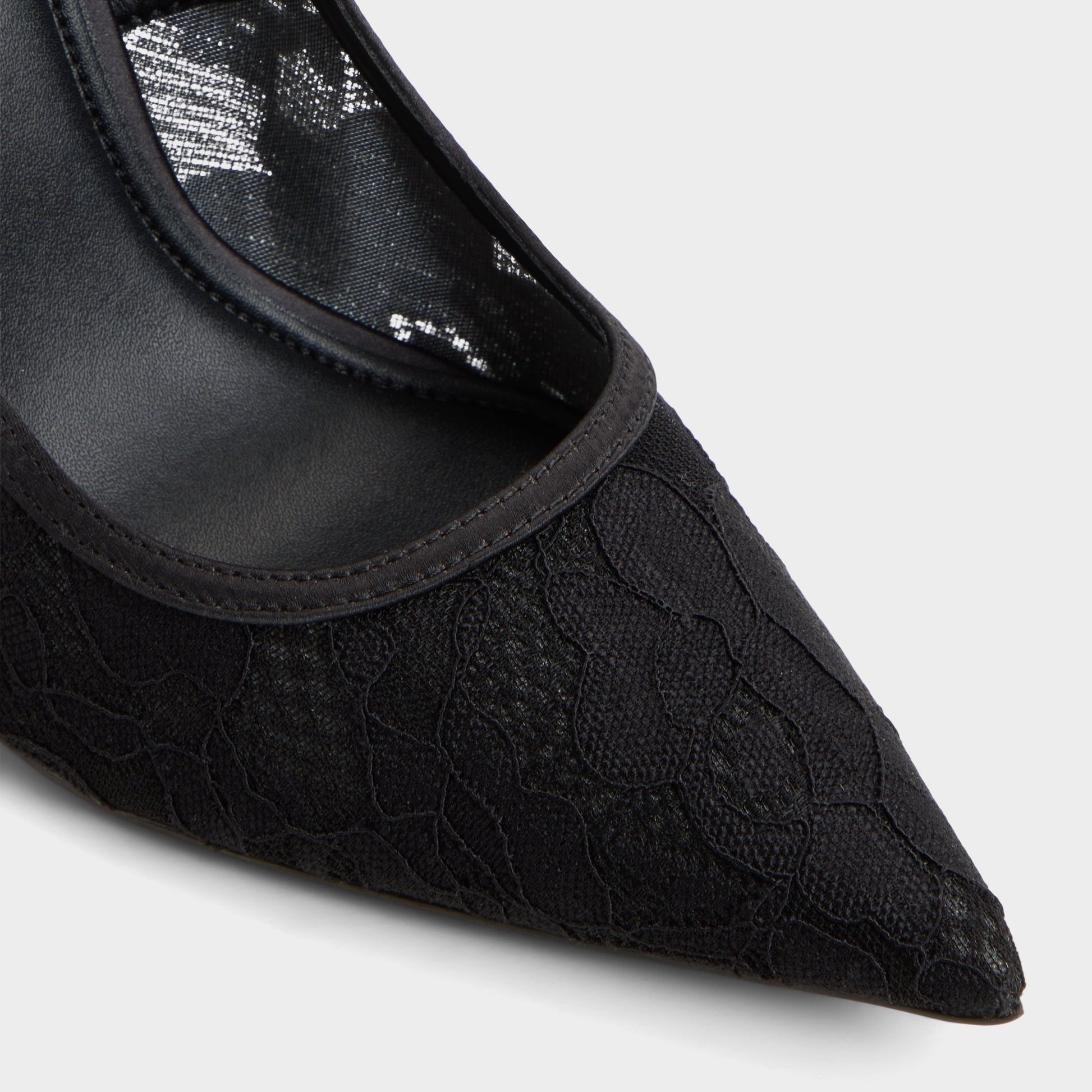 Close-up of the Black Starrla Pump