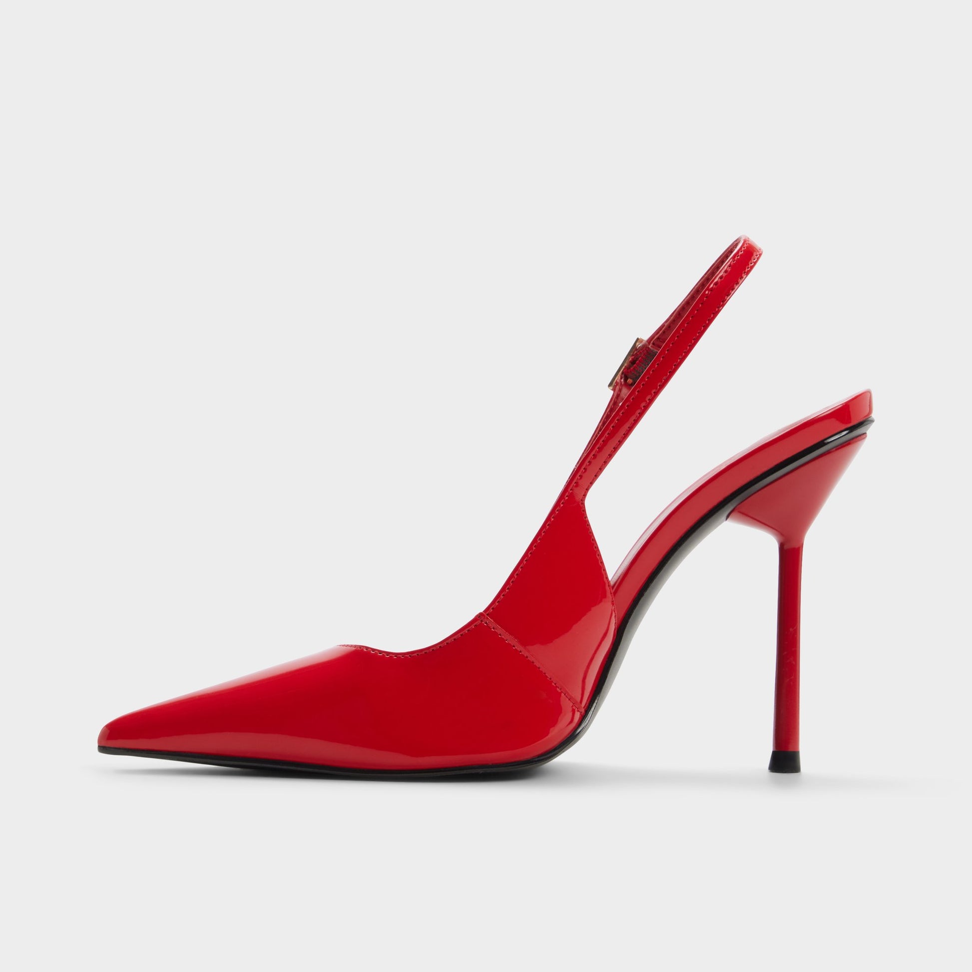 Side view of Medium red Serrah Pump