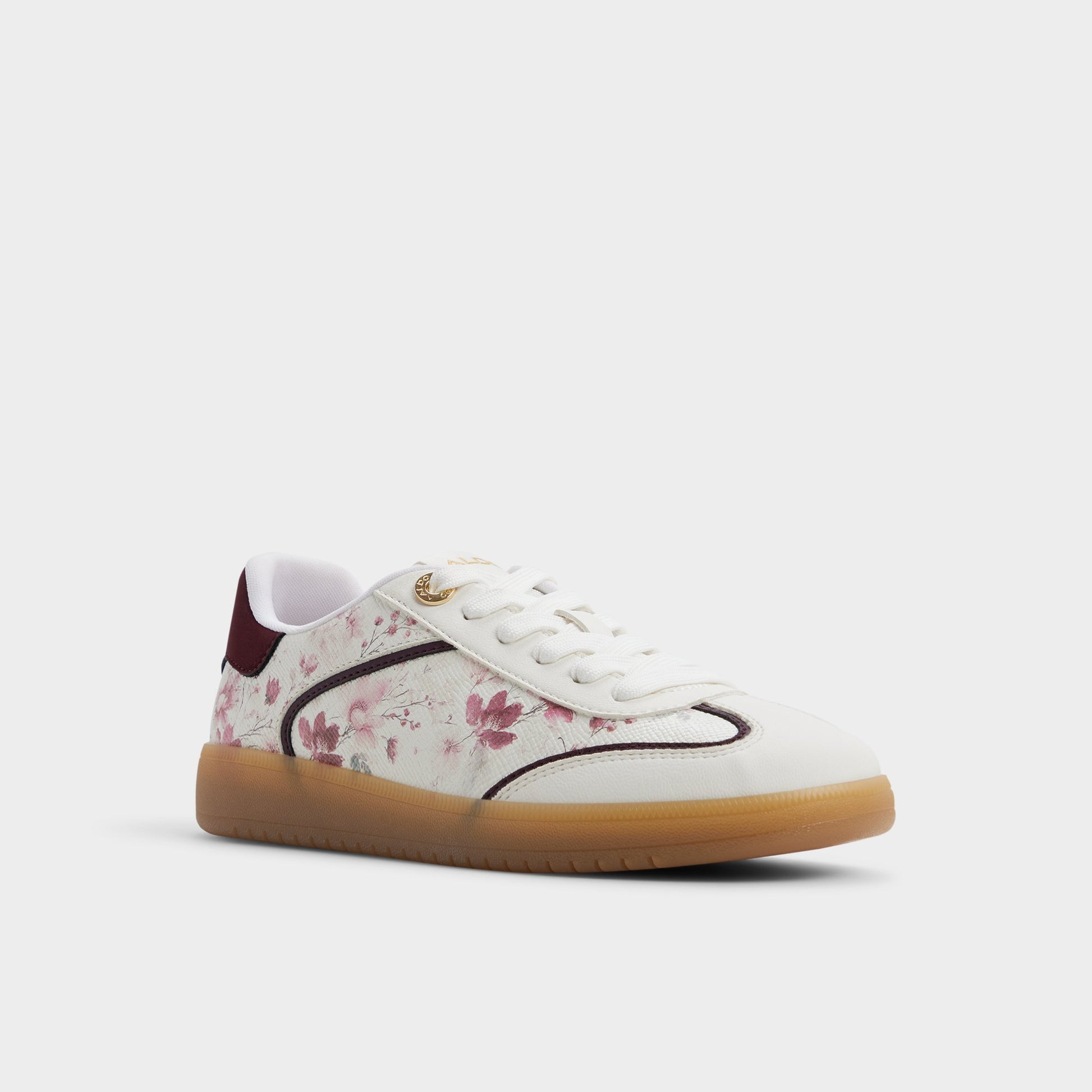Three-quarter angle of White combo Areanne Sneaker's front side