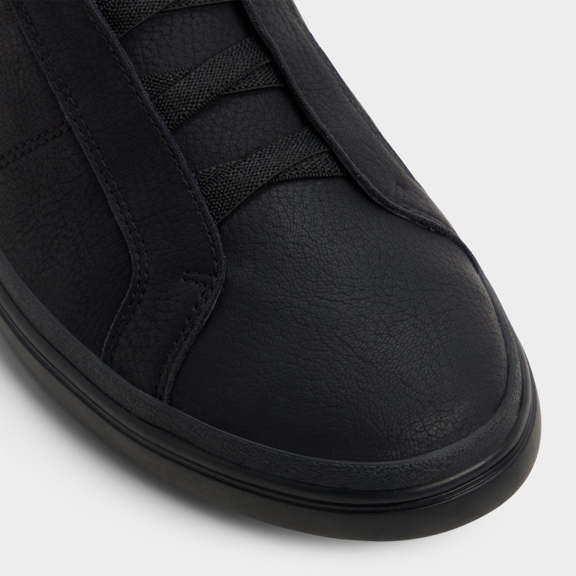 Close-up of the Black Carlson Slip-on sneaker