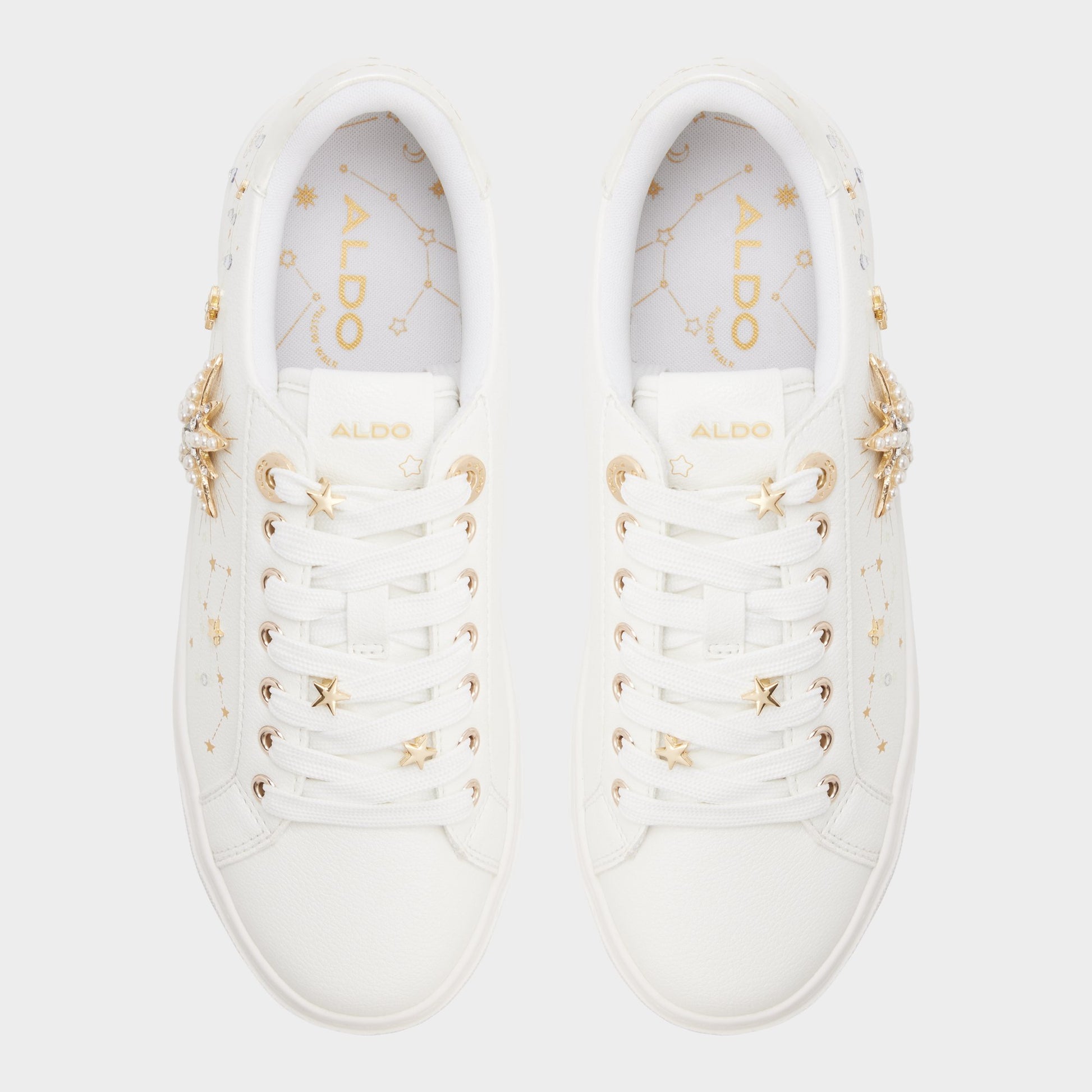 Top-down view of the White Starbright Sneaker