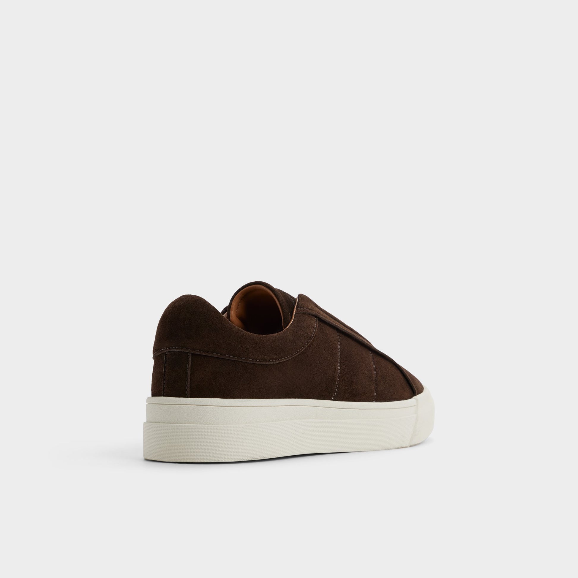 Three-quarter angle of Dark brown Auren Slip-on sneaker's back side