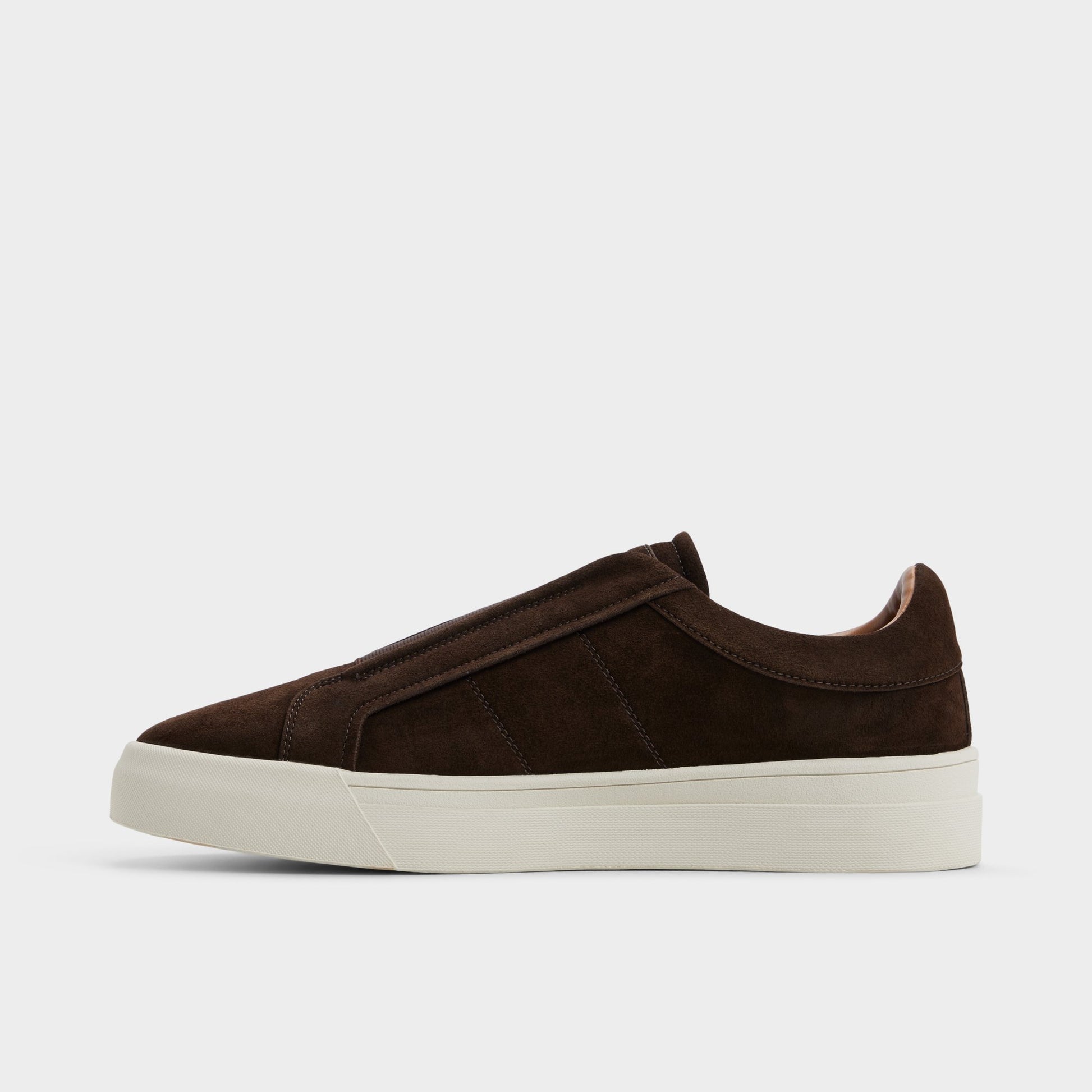 Side view of Dark brown Auren Slip-on sneaker