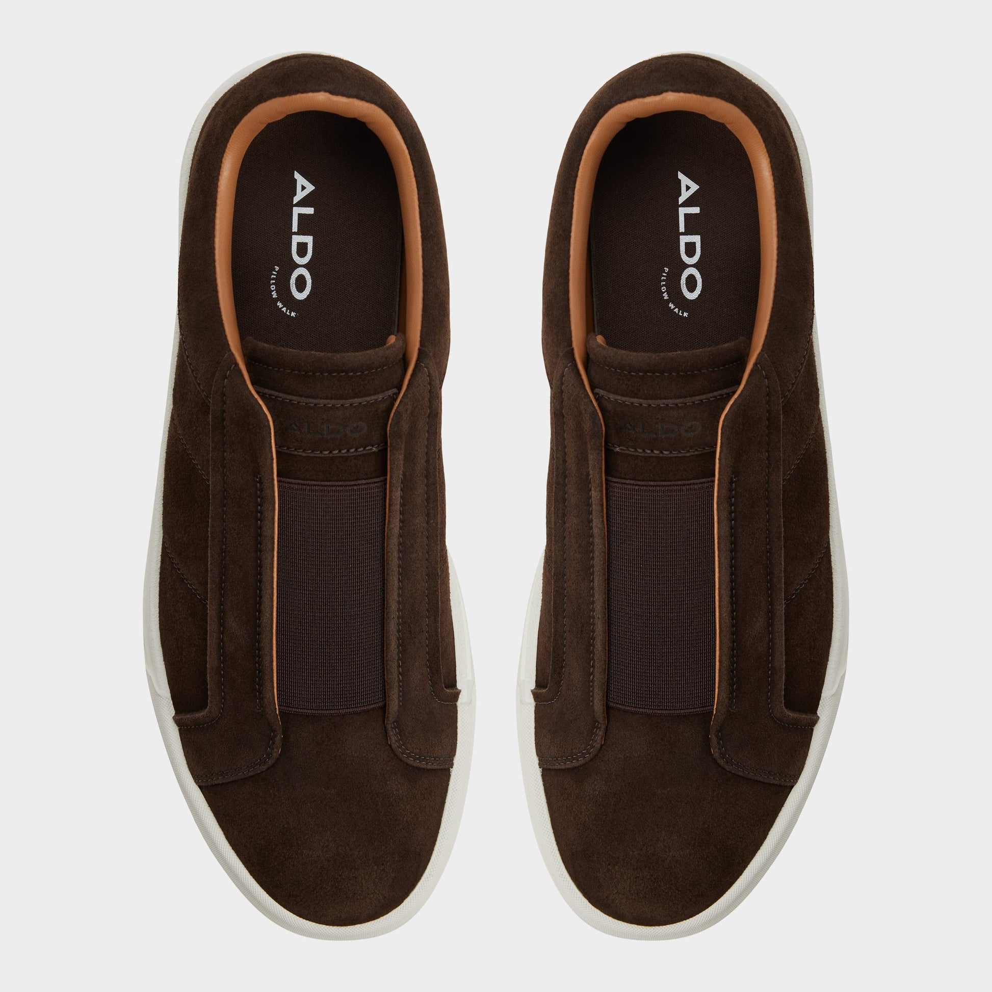 Top-down view of the Dark brown Auren Slip-on sneaker