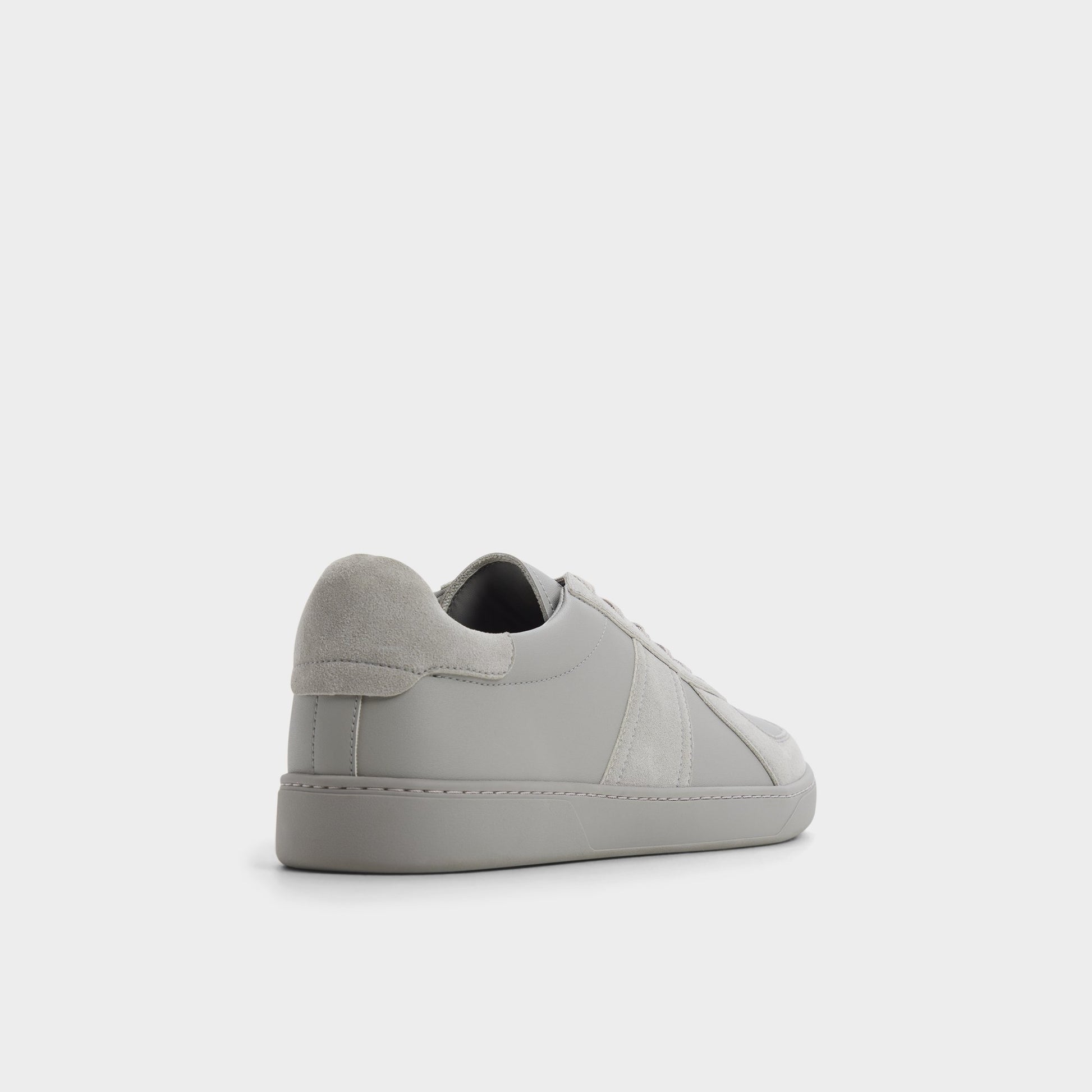 Three-quarter angle of Grey Nikolas Low top sneaker's back side