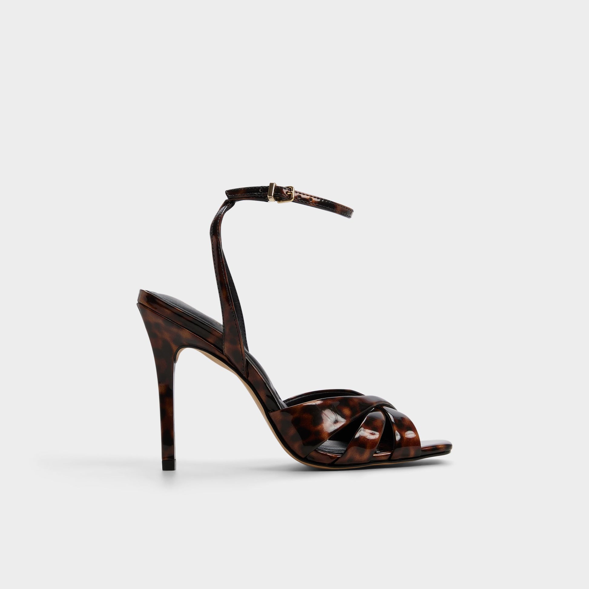 Main View of Open brown Meteora Strappy heeled sandal for Womens