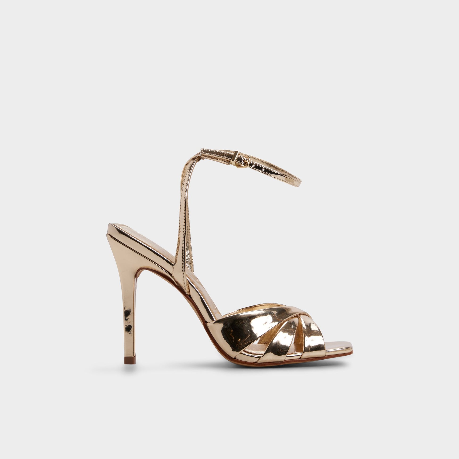 Main View of Gold Meteora Strappy heeled sandal for Womens